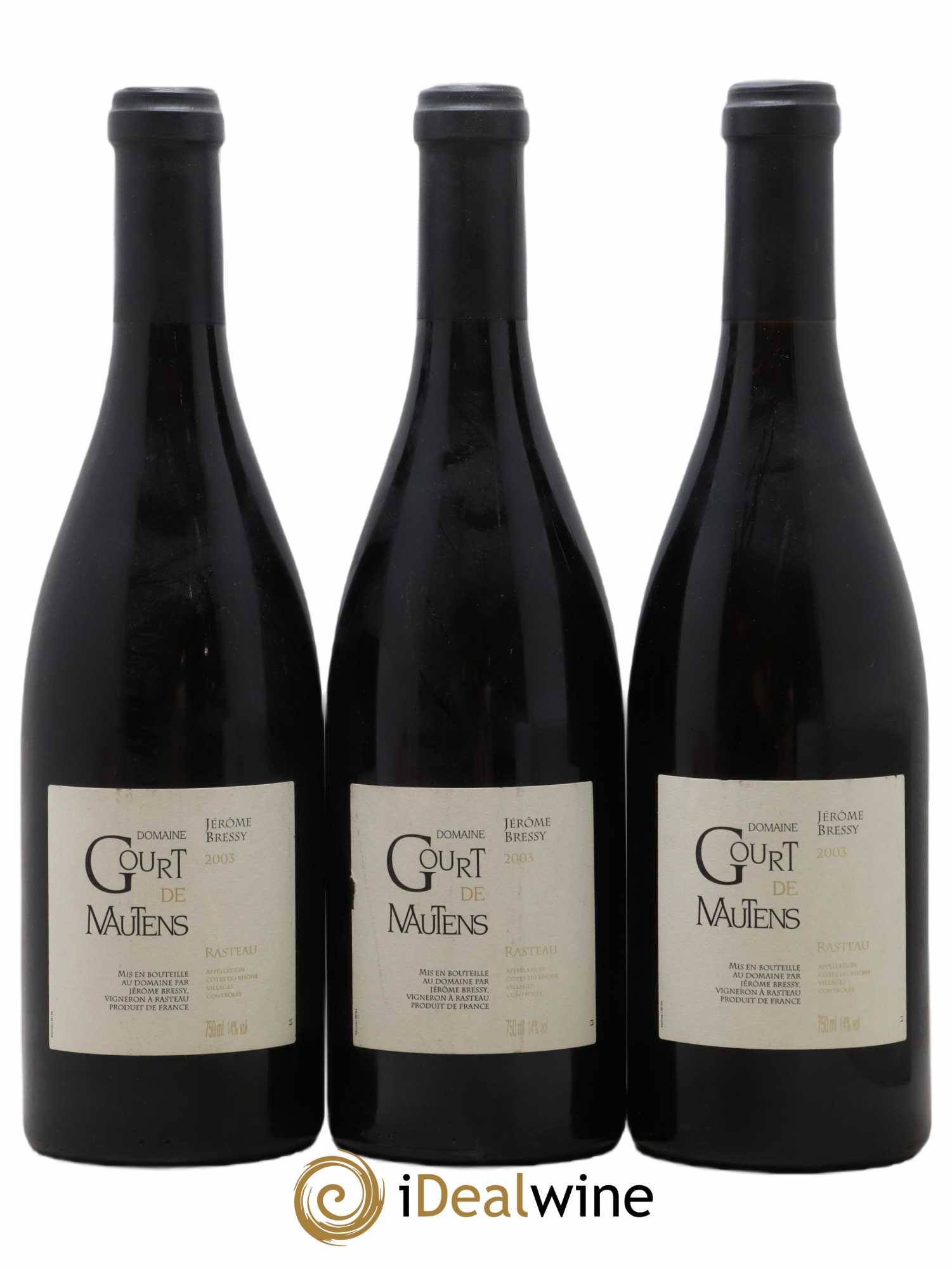 Rasteau Domaine Gourt de Mautens - Jérôme Bressy 2003 - Lot de 3 bouteilles - 0