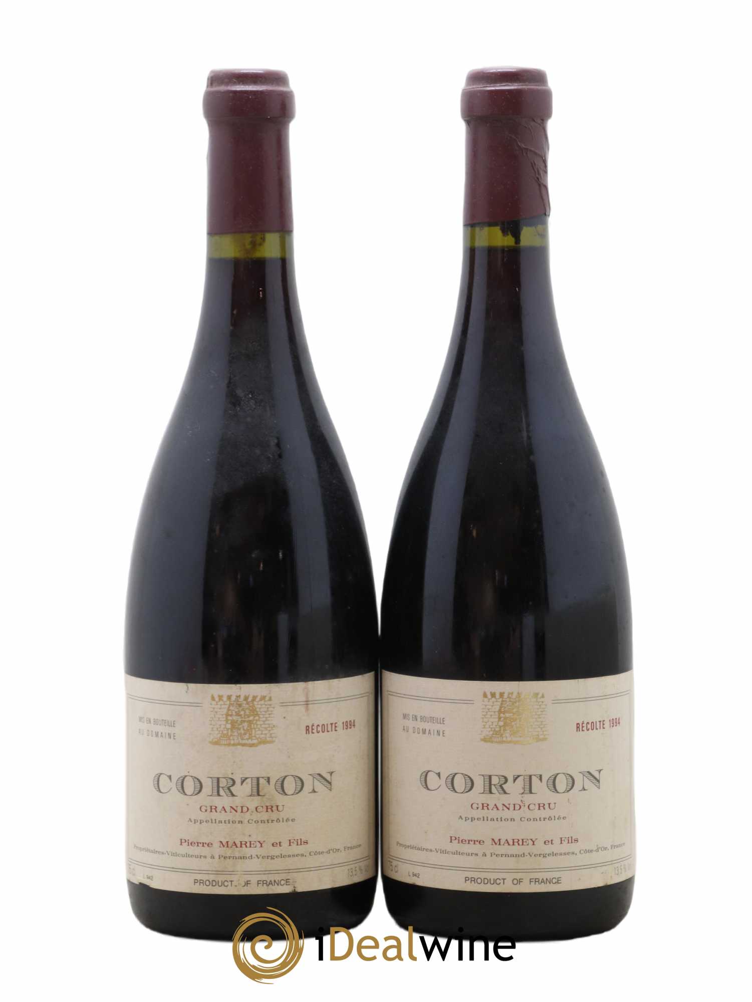 Corton Grand Cru Corton Grand Cru Pierre Marey 1994 - Lot de 2 bouteilles - 0