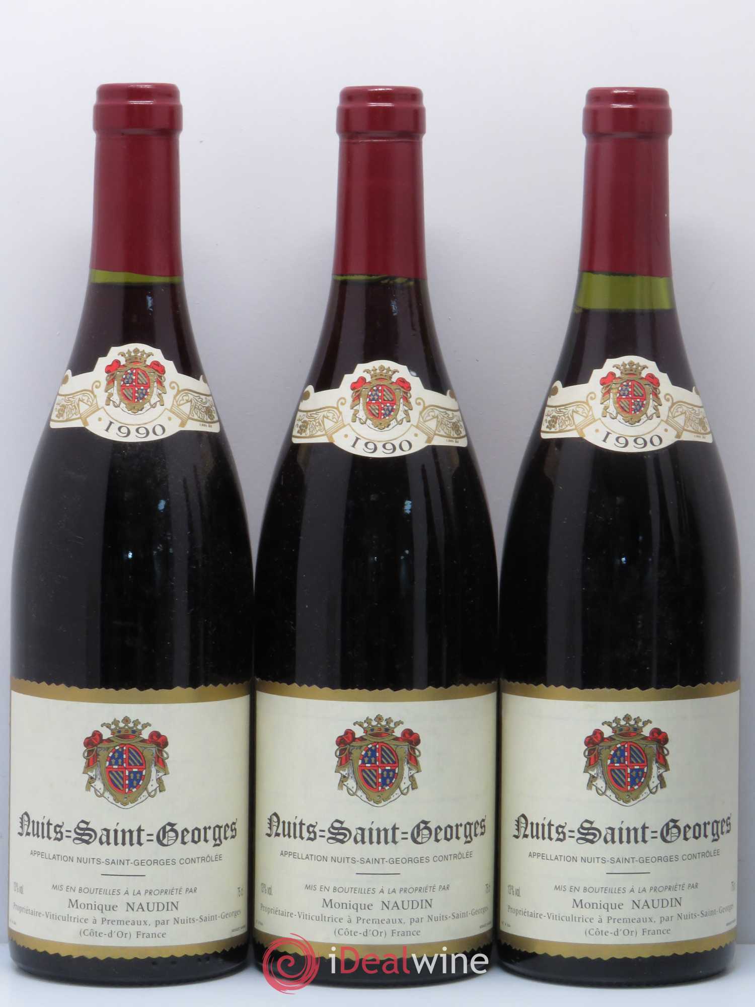 Nuits-Saint-Georges 1er Cru Monique Naudin 1990 - Lot of 5 bottles - 1