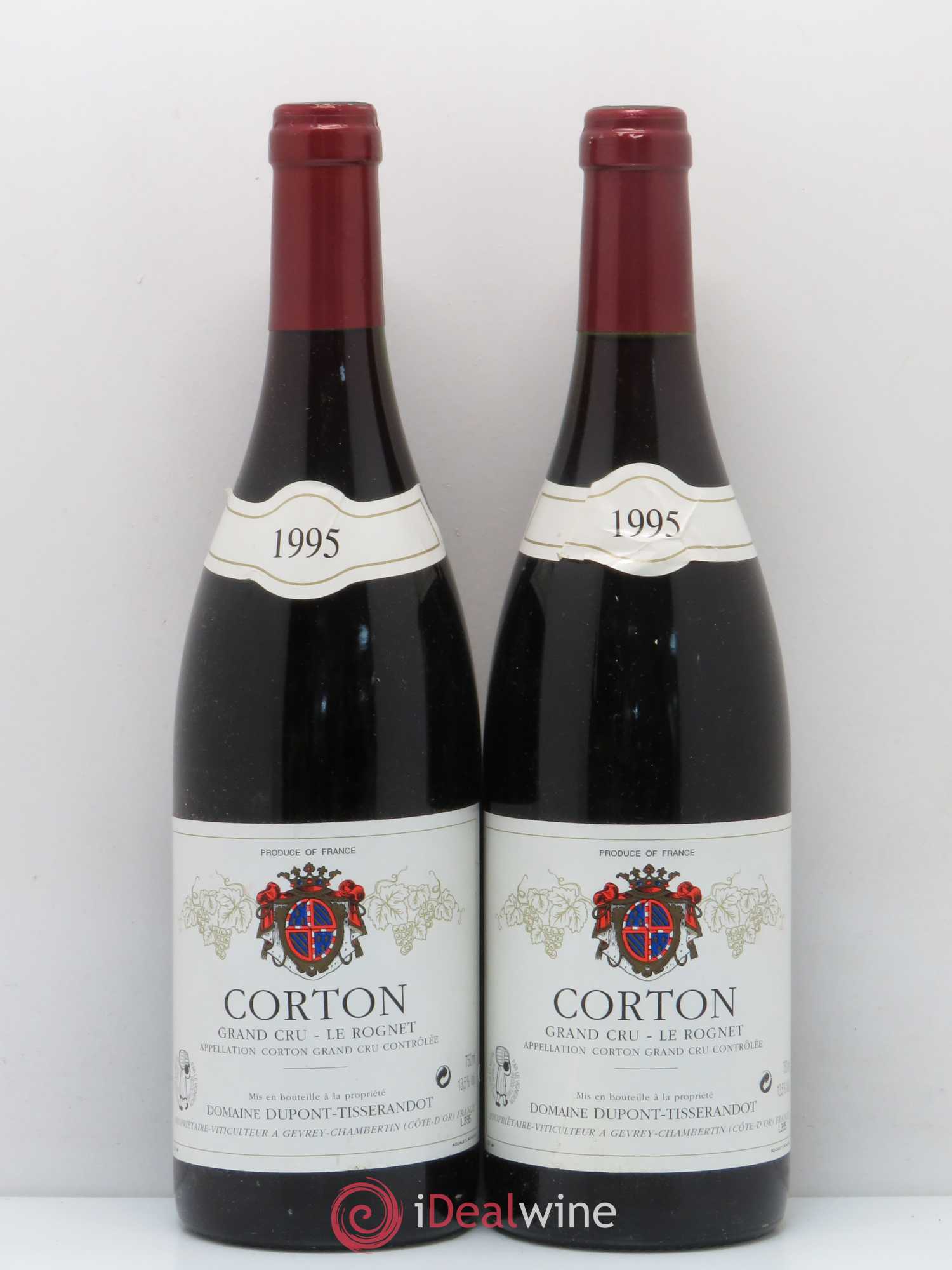 Corton Grand Cru Rognet Dupont Tisserandot 1995 - Lot de 2 bouteilles - 0