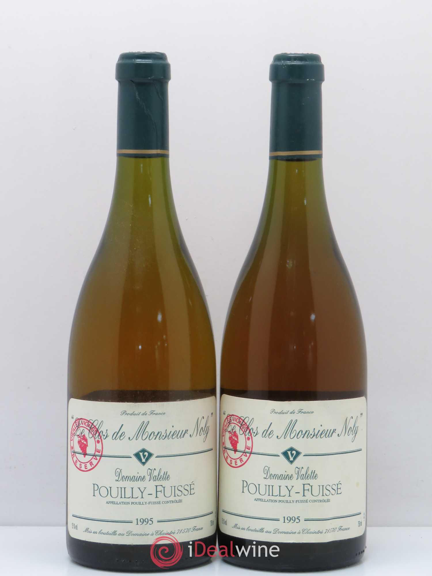 Pouilly-Fuissé Clos de Monsieur Noly Vieilles Vignes Valette (Domaine) Réserve 1995 - Lot de 2 bouteilles - 0
