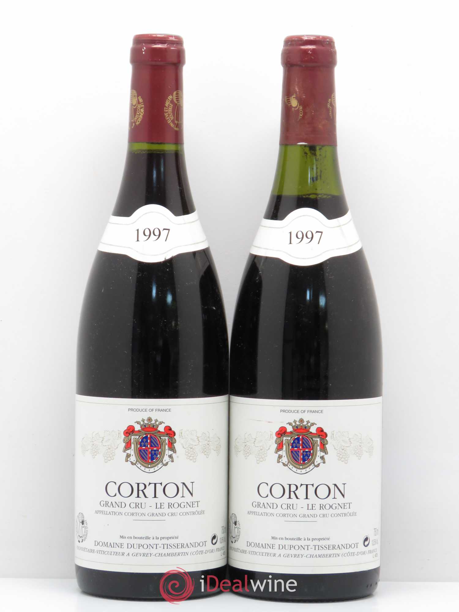 Corton Grand Cru Rognet Dupont Tisserandot 1997 - Lot de 2 bouteilles - 0