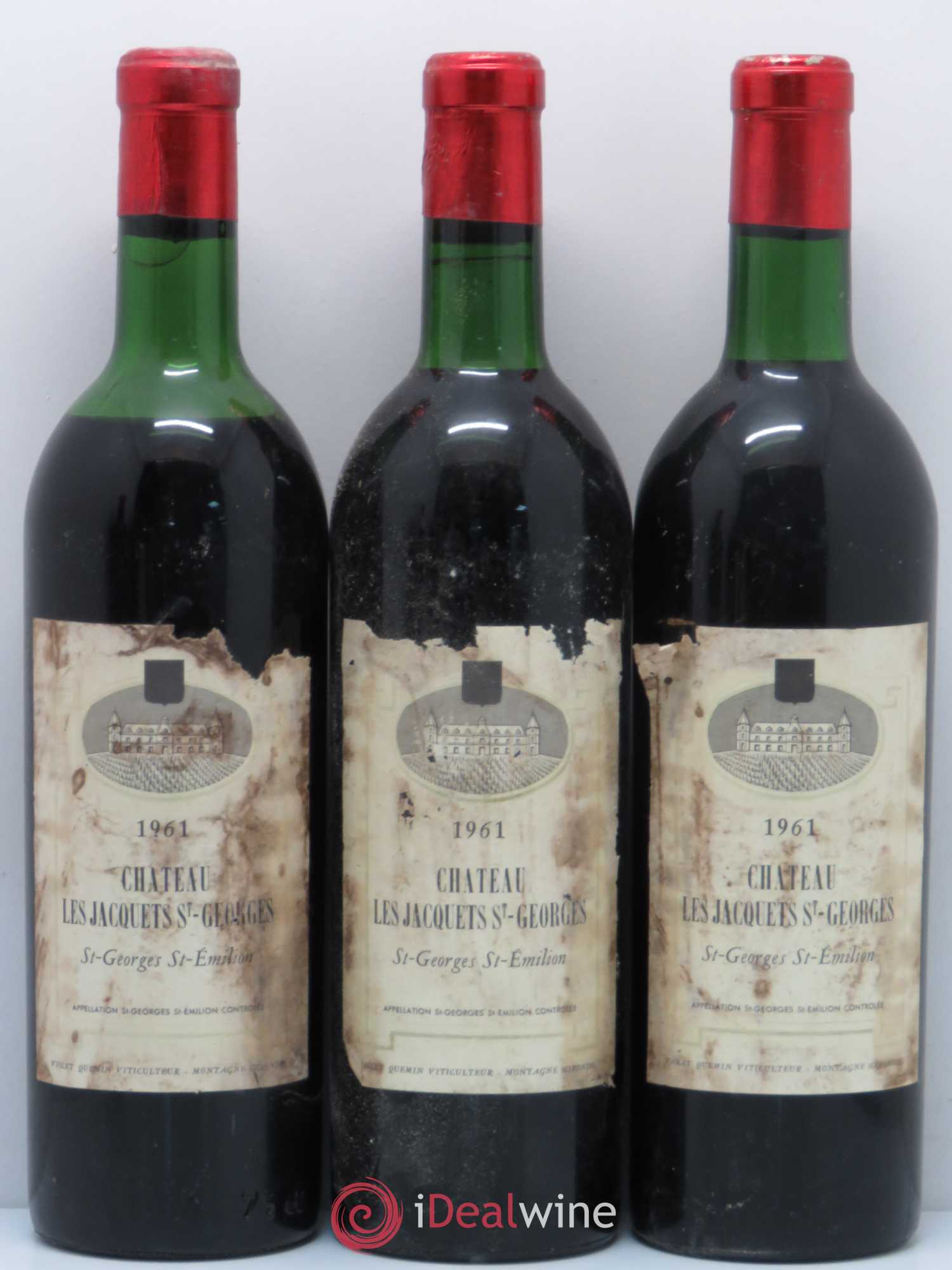 Bordeaux Château Les Jacquets Saint-Georges Saint Emilion 1961 - Posten von 3 Flaschen - 0