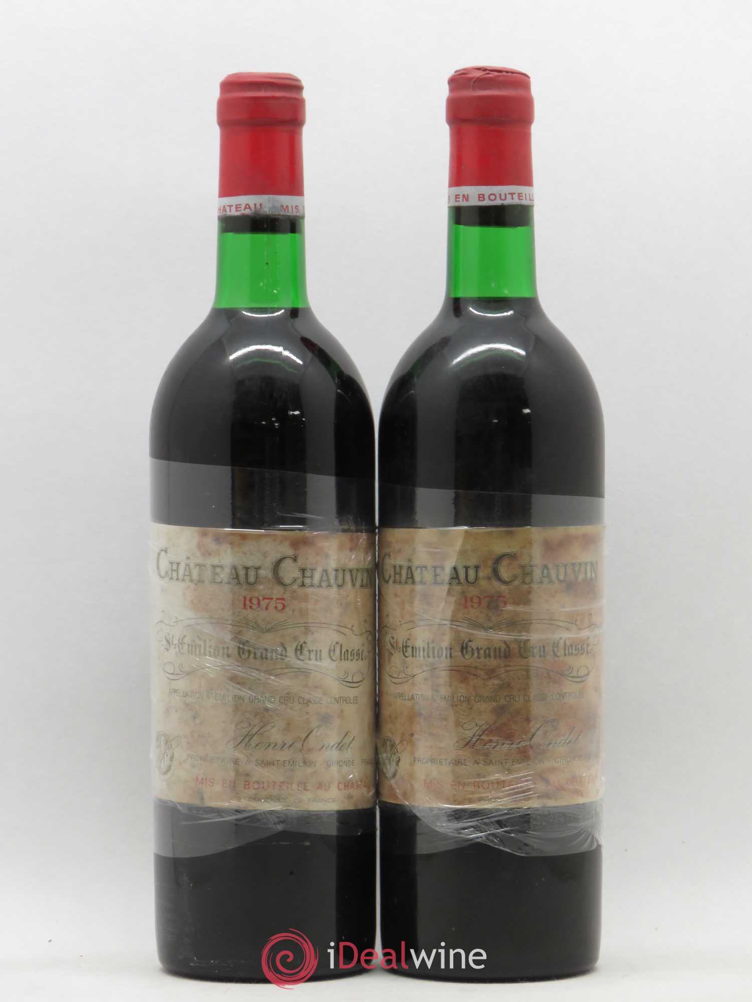Château Chauvin Grand Cru Classé 1975 - Lot de 2 bouteilles - 0