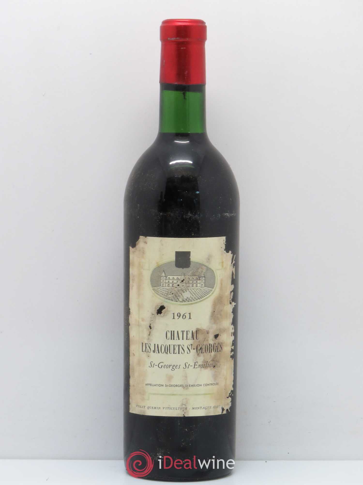 Bordeaux Château Les Jacquets Saint-Georges Saint Emilion 1961 - Posten von 1 Flasche - 0
