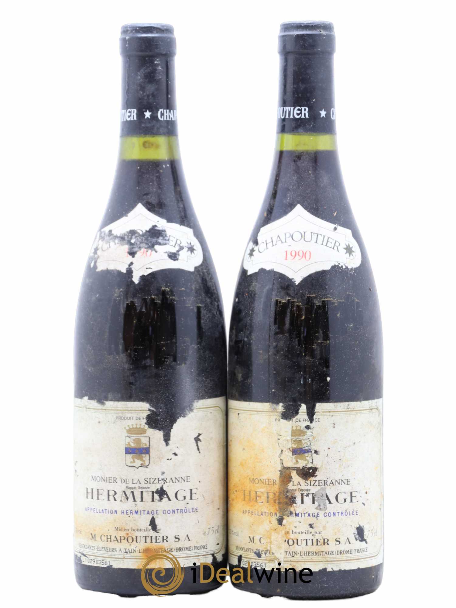 Hermitage Monier de La Sizeranne Chapoutier 1990 - Lot de 2 bouteilles - 0