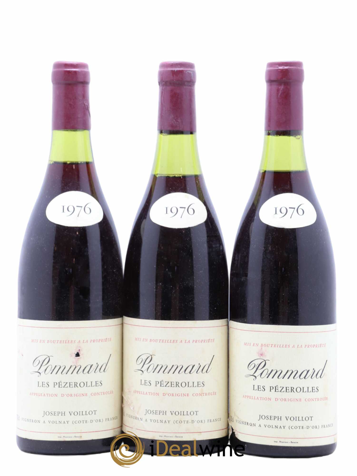 Pommard Les Pézerolles Joseph Voillot 1976 - Posten von 3 Flaschen - 0
