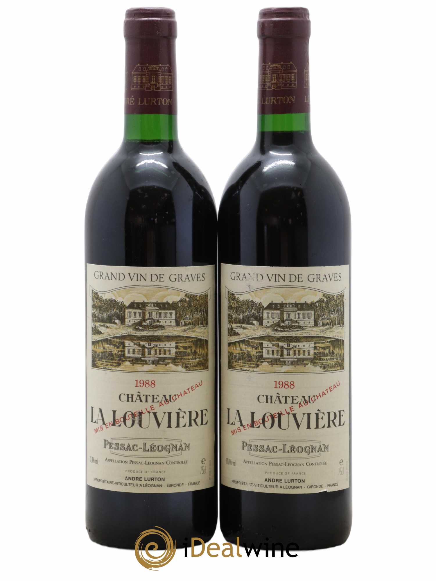Château la Louvière 1988 - Lot de 2 bouteilles - 0