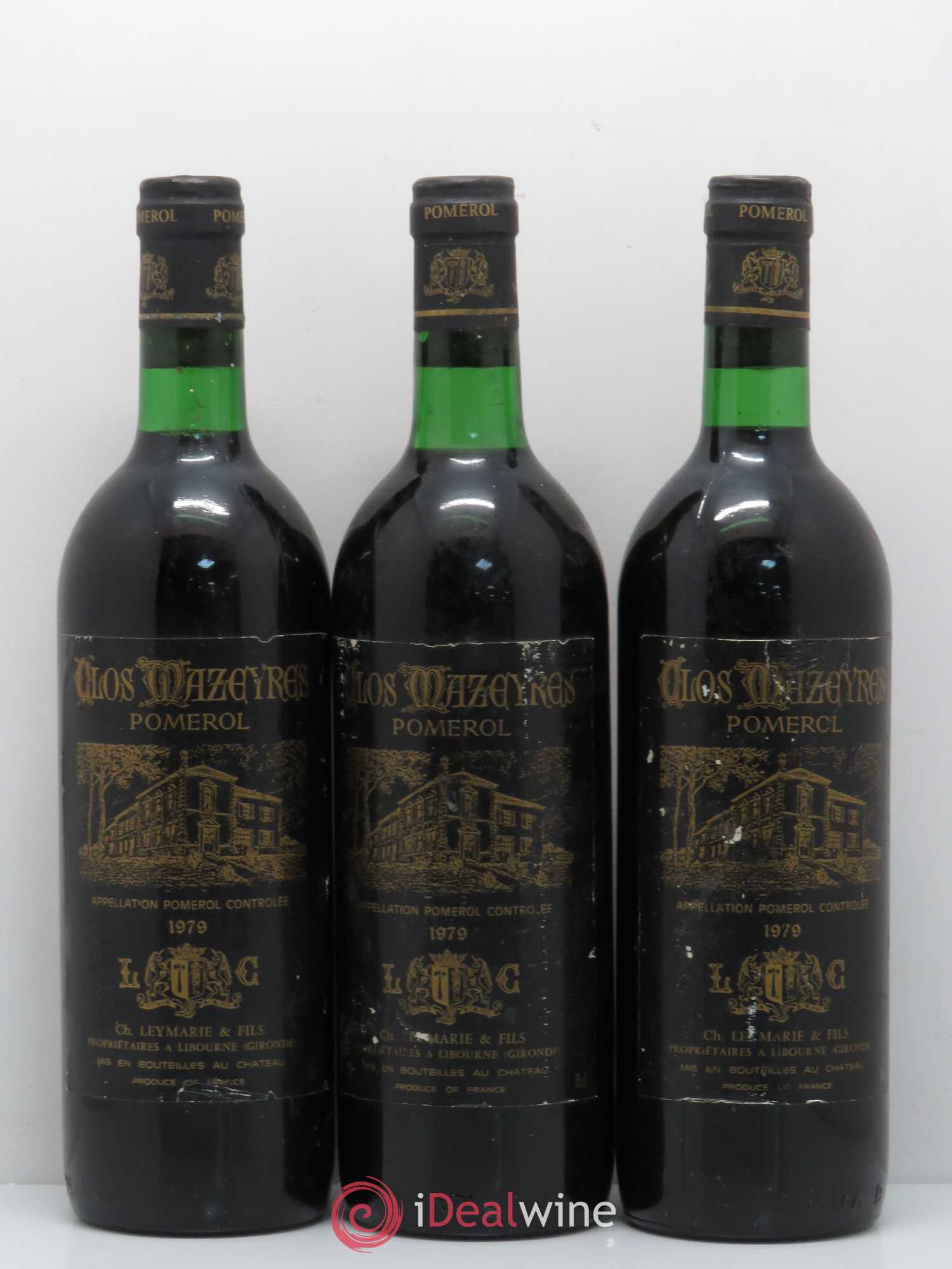 Pomerol Clos Mazeyres 1979 - Posten von 3 Flaschen - 0