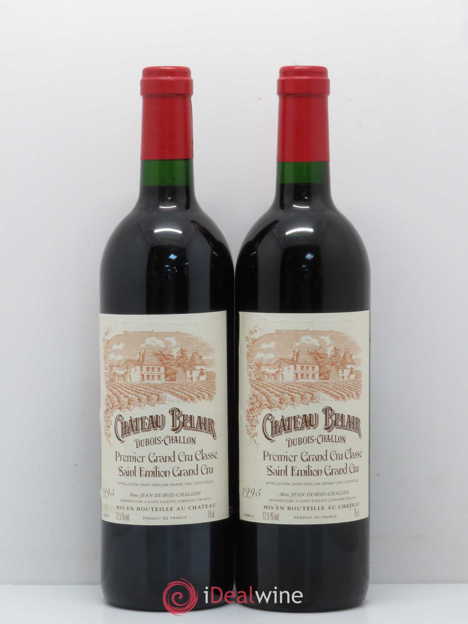 Château Belair (Belair-Monange) 1er Grand Cru Classé B 1995 - Lot de 2 bouteilles - 0