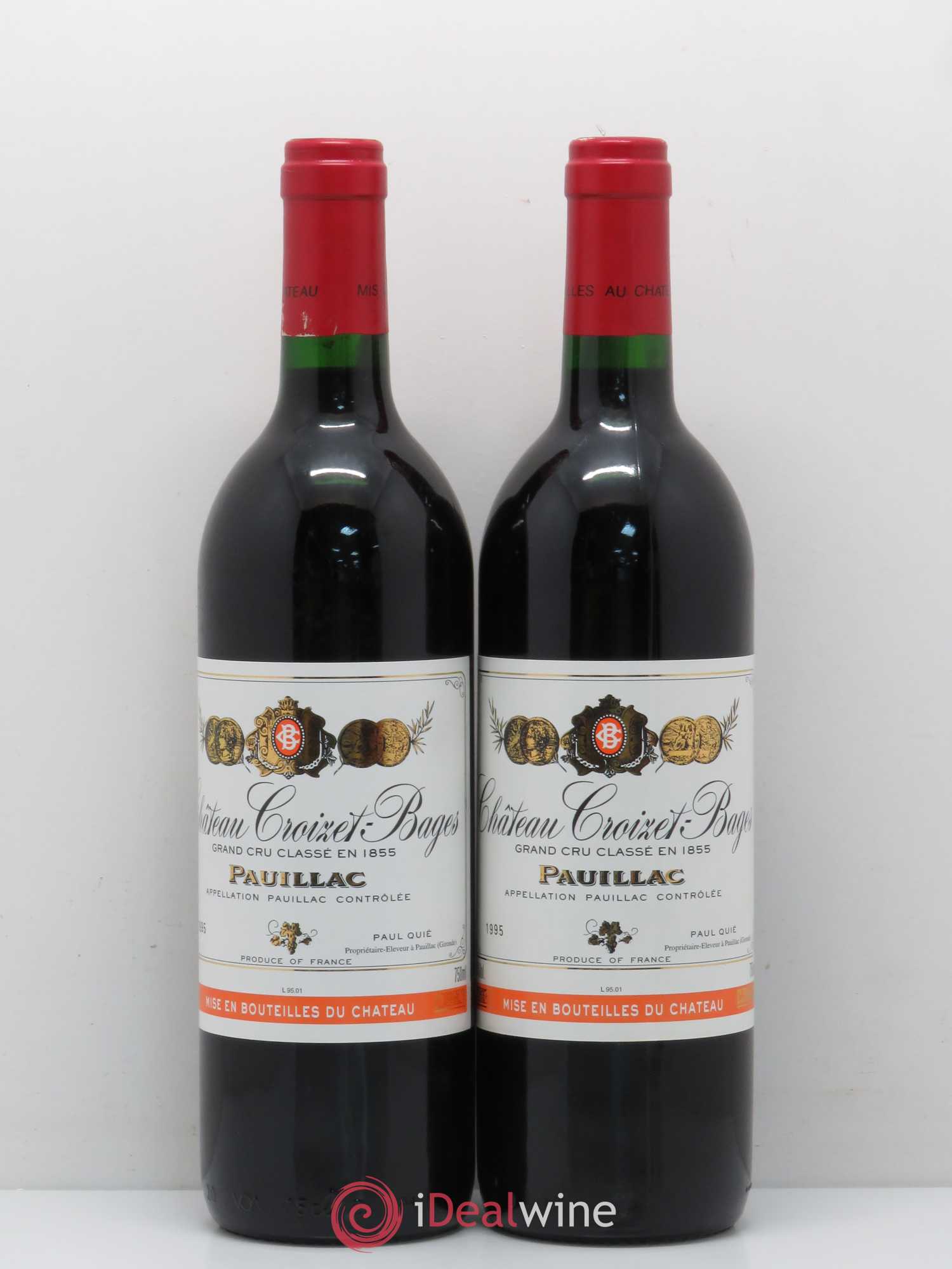 Château Croizet Bages 5ème Grand Cru Classé 1995 - Lot de 2 bouteilles - 0