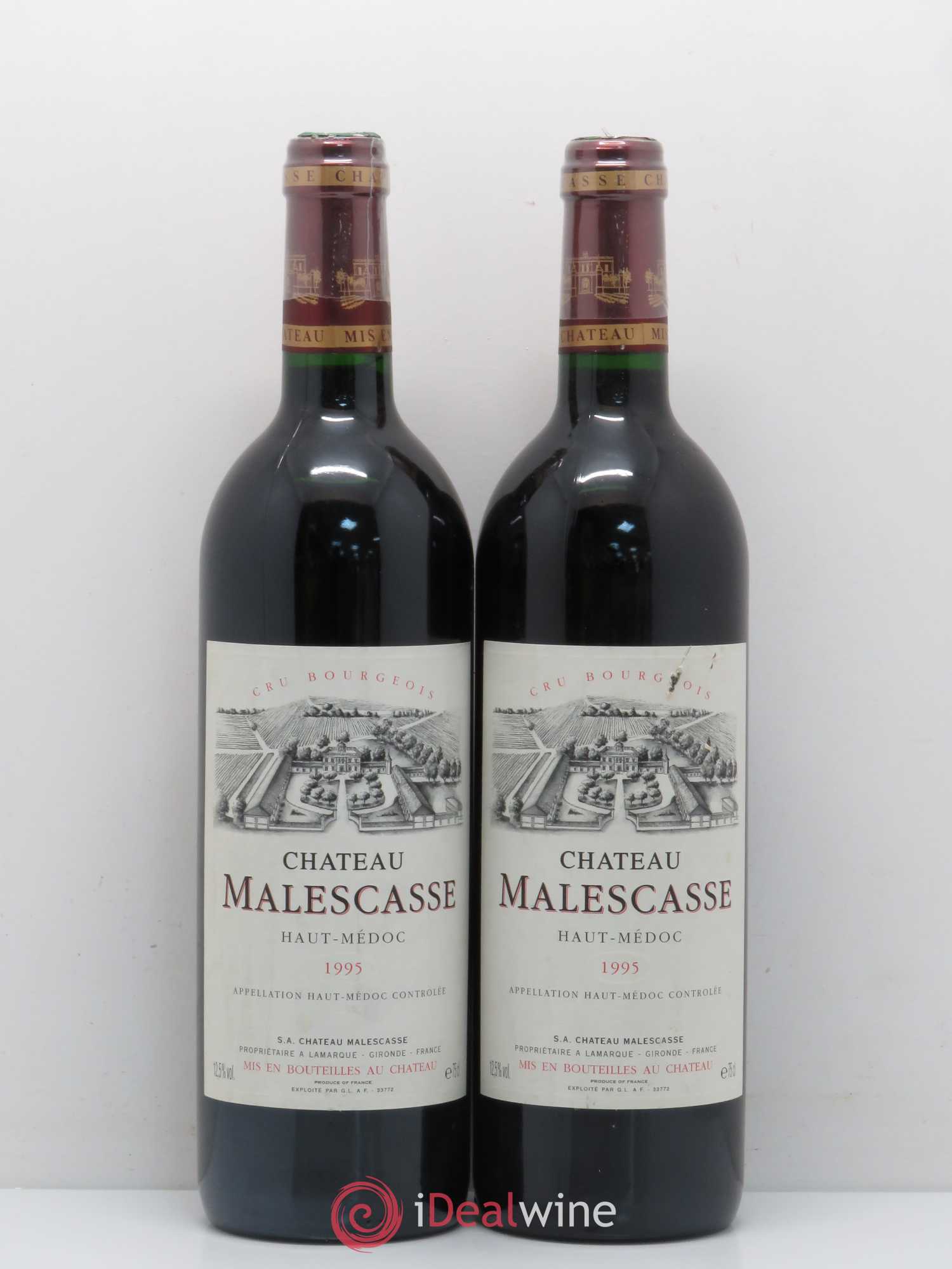 Château Malescasse Cru Bourgeois Exceptionnel 1995 - Lot de 2 bouteilles - 0