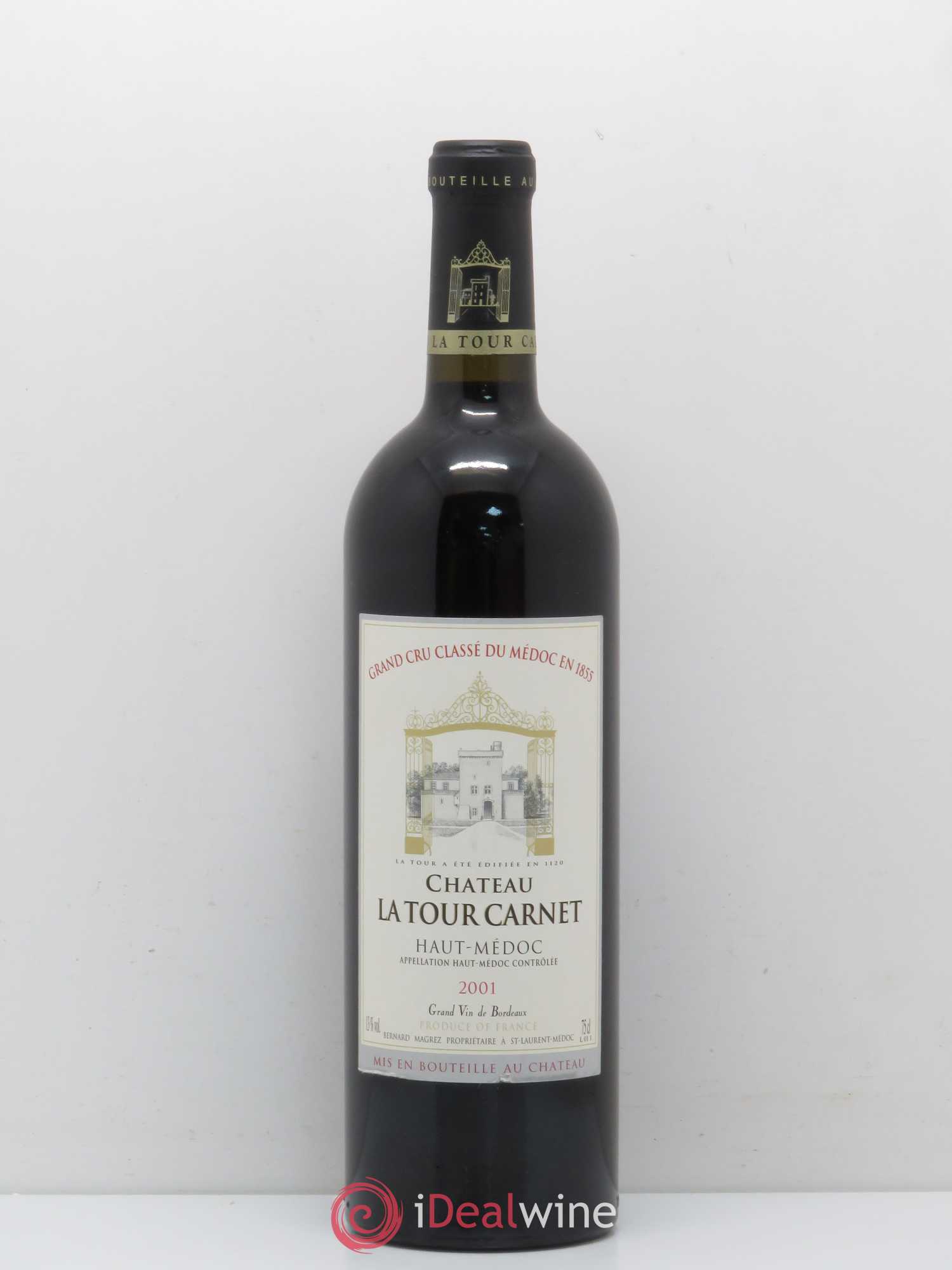 Château la Tour Carnet 4ème Grand Cru Classé 2001 - Lot de 1 bouteille - 0