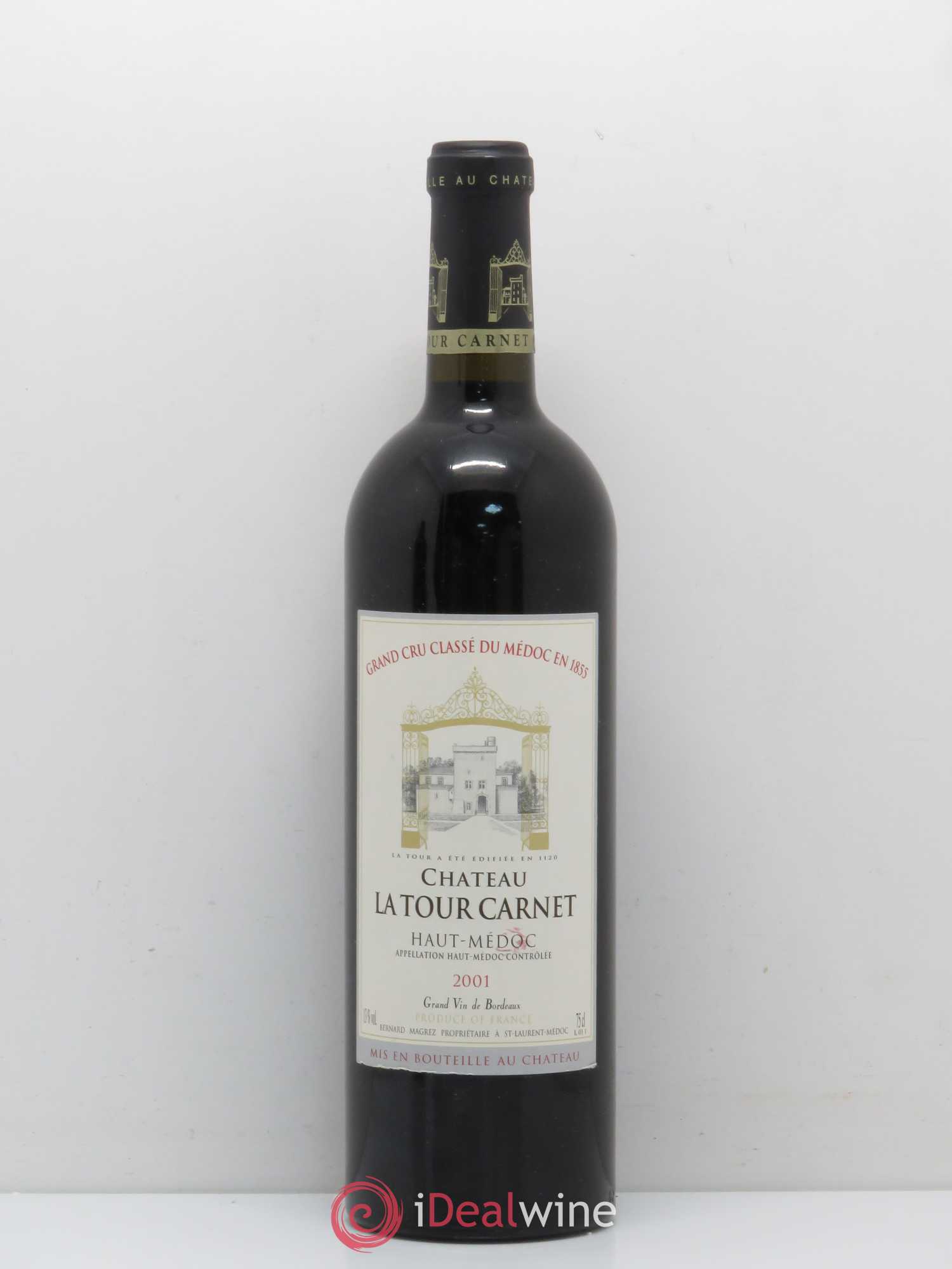 Château la Tour Carnet 4ème Grand Cru Classé 2001 - Lot de 1 bouteille - 0