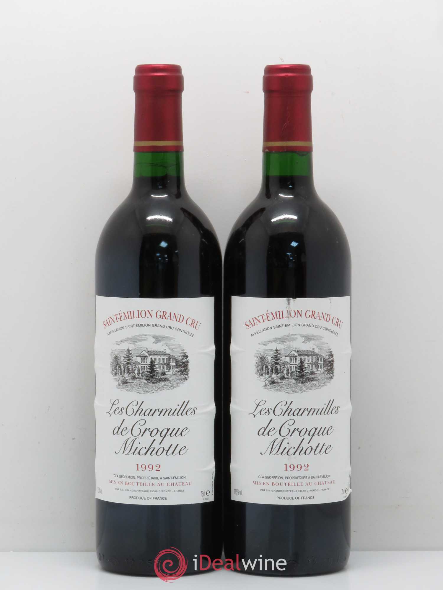 Saint-Émilion Les Charmilles de Croque Michotte 1992 - Posten von 2 Flaschen - 0