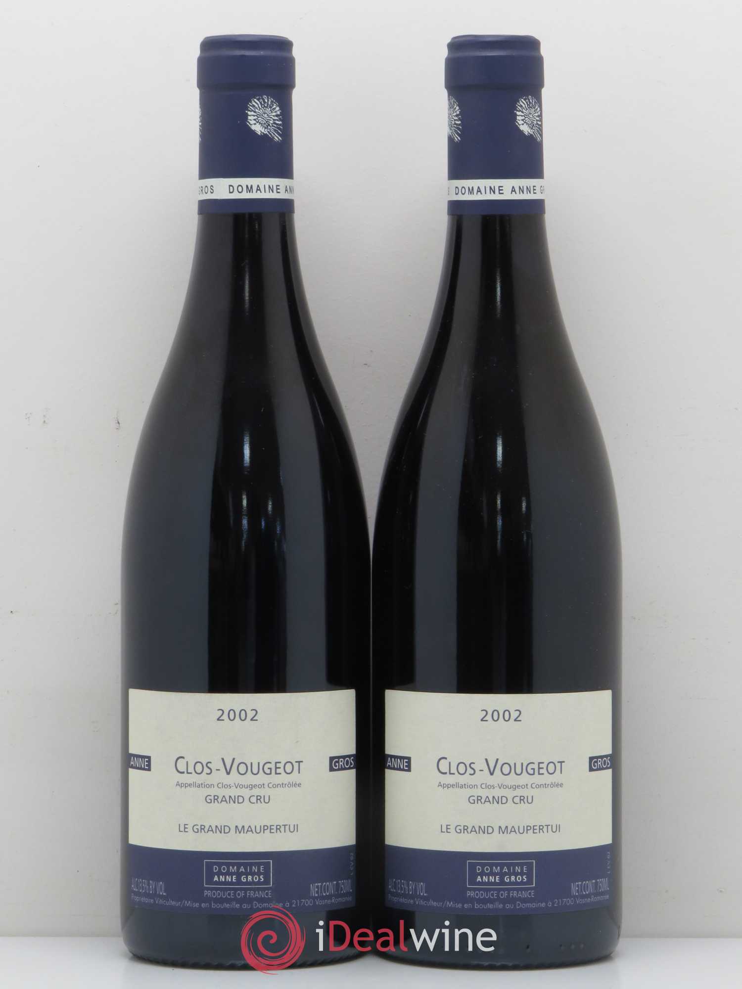 Clos de Vougeot Grand Cru Anne Gros Le Grand Maupertui 2002 - Lot de 2 bouteilles - 0