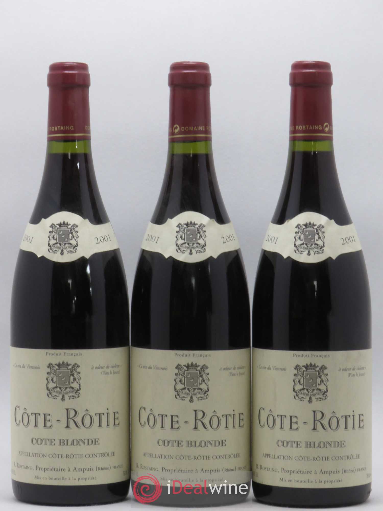 Côte-Rôtie Côte Blonde René Rostaing 2001 - Lotto di 3 bottiglie - 0