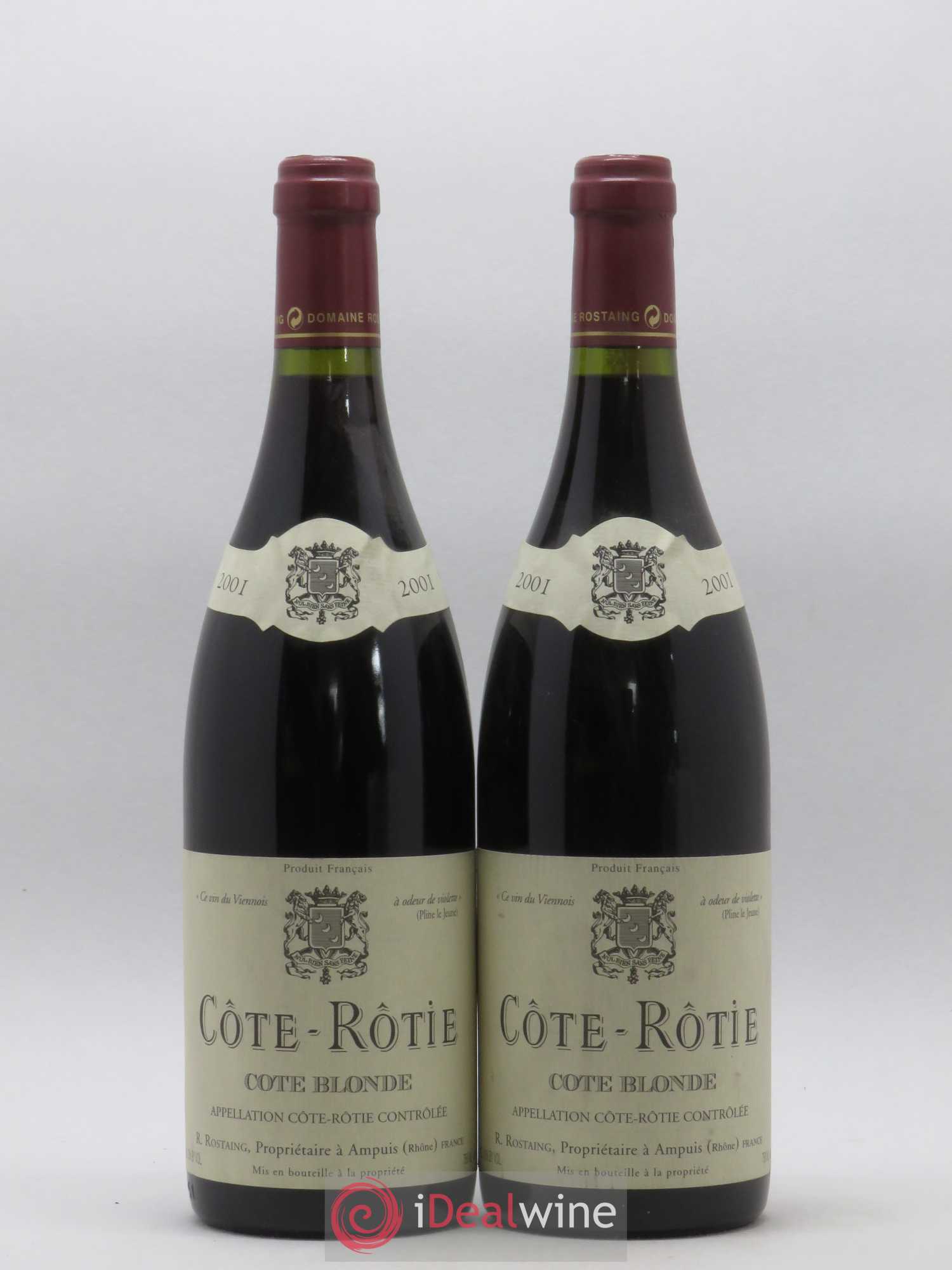 Côte-Rôtie Côte Blonde René Rostaing 2001 - Lot of 2 bottles - 0