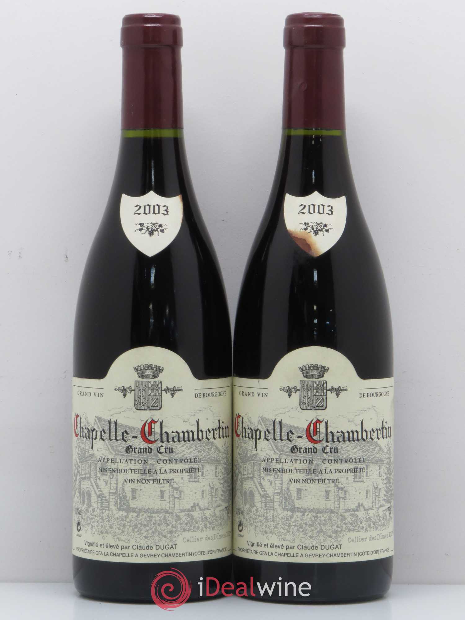 Chapelle-Chambertin Grand Cru Claude Dugat 2003 - Lot de 2 bouteilles - 0