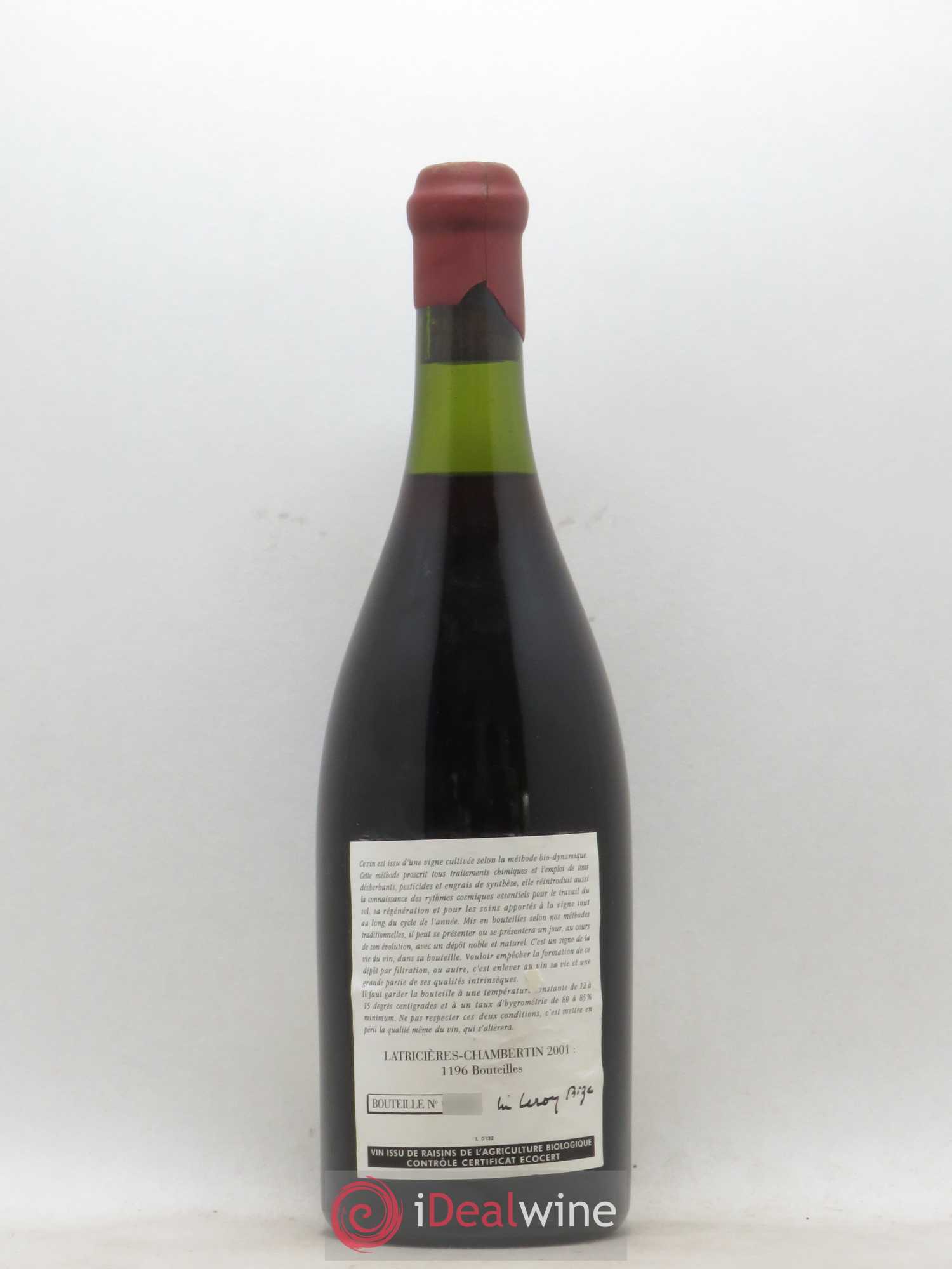 Latricières-Chambertin Grand Cru Leroy (Domaine) 2001 - Lotto di 1 bottiglia - 1