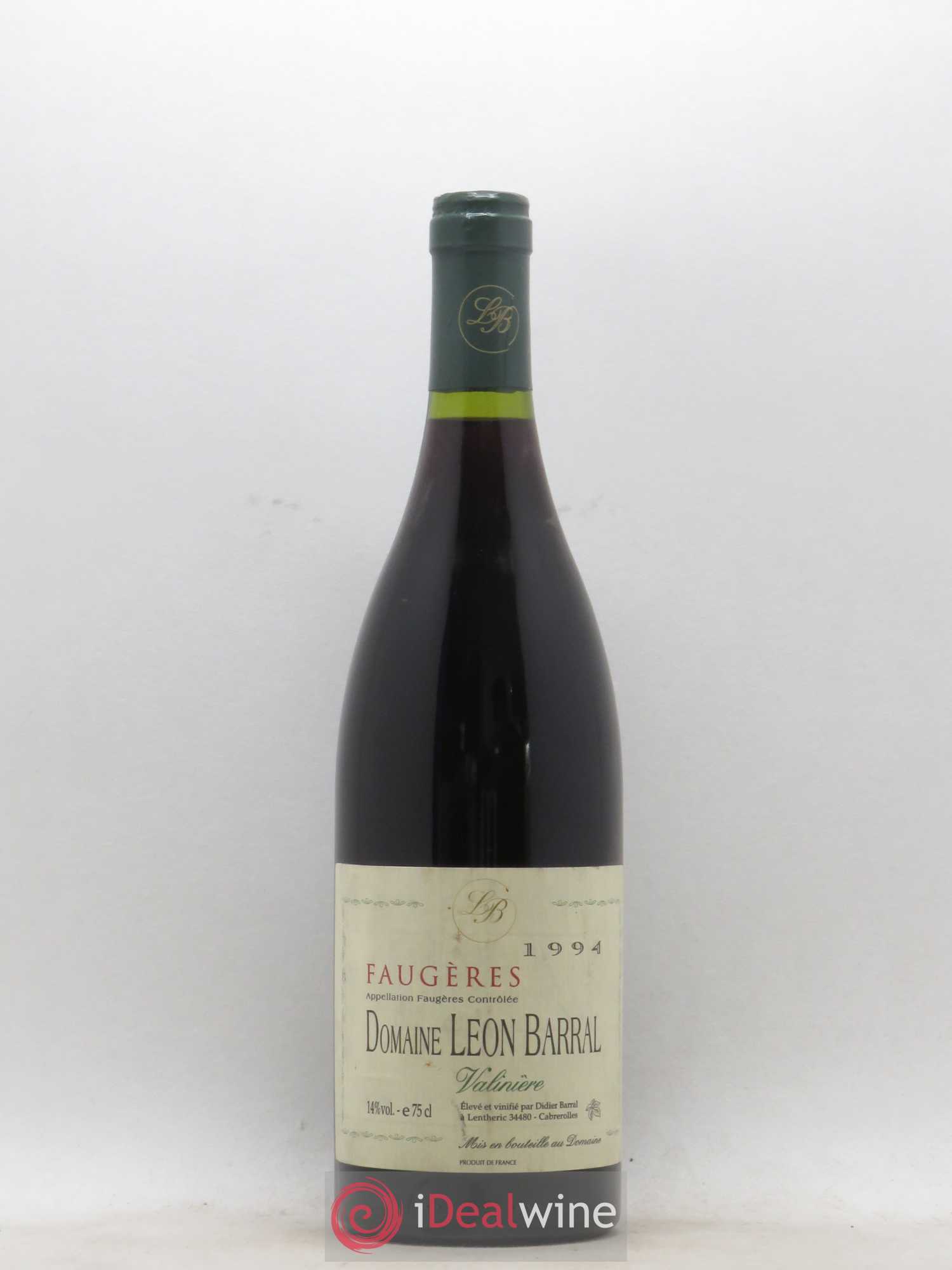 Faugères Valinière Domaine Léon Barral 1994 - Lot de 1 bouteille - 0