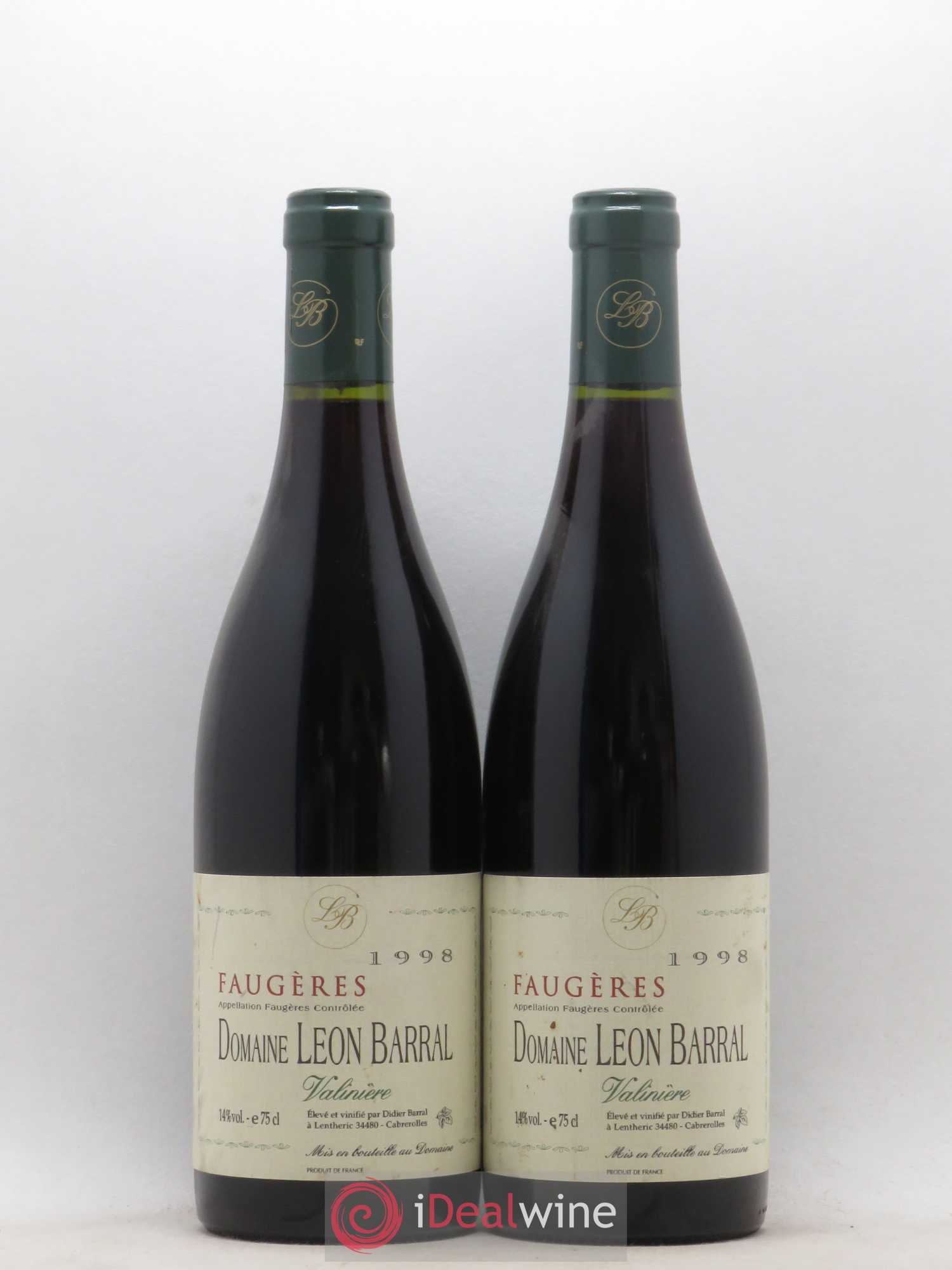 Faugères Valinière Domaine Léon Barral 1998 - Lot de 2 bouteilles - 0