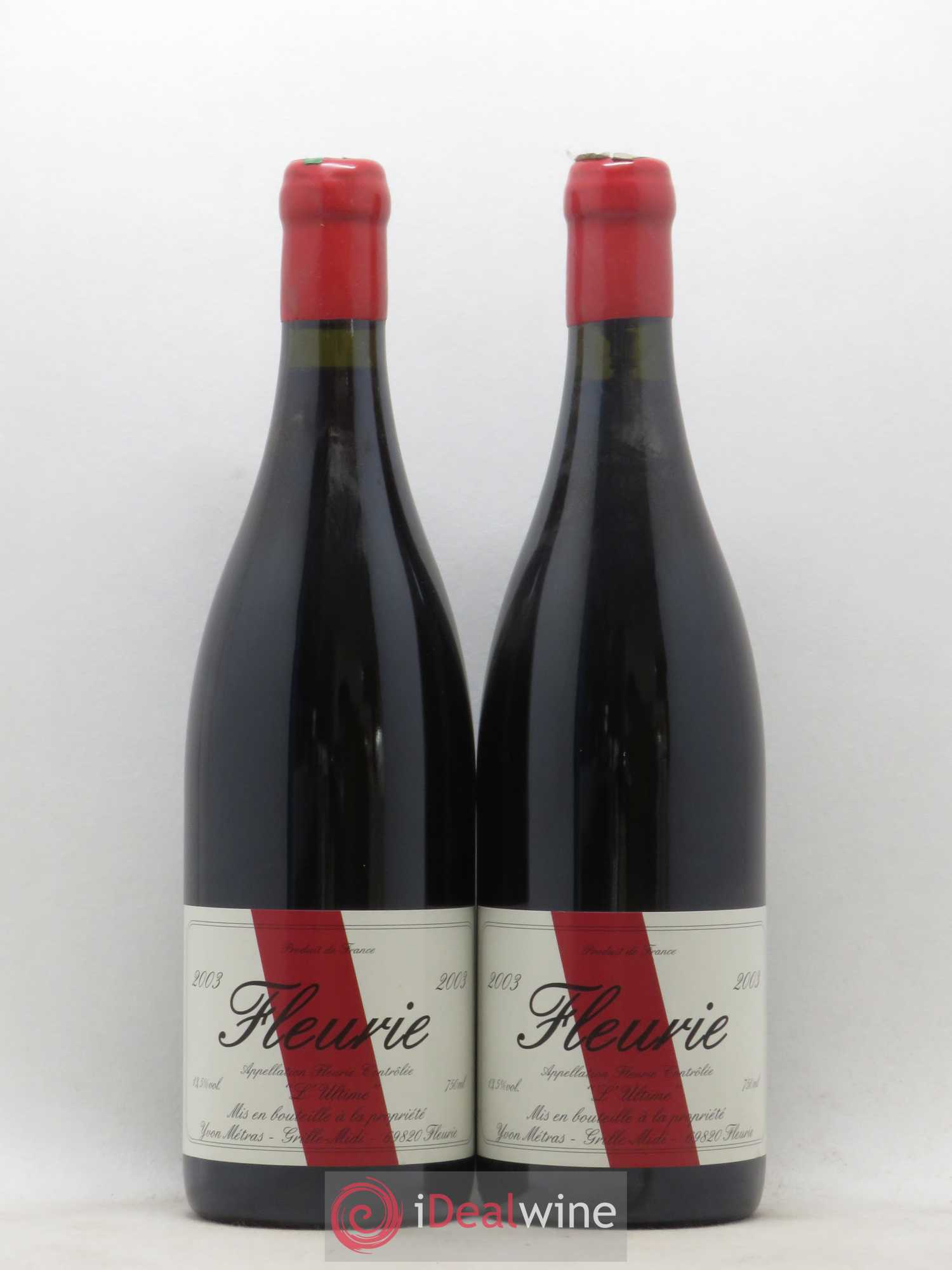 Fleurie l'Ultime Yvon Métras 2003 - Lot de 2 bouteilles - 0