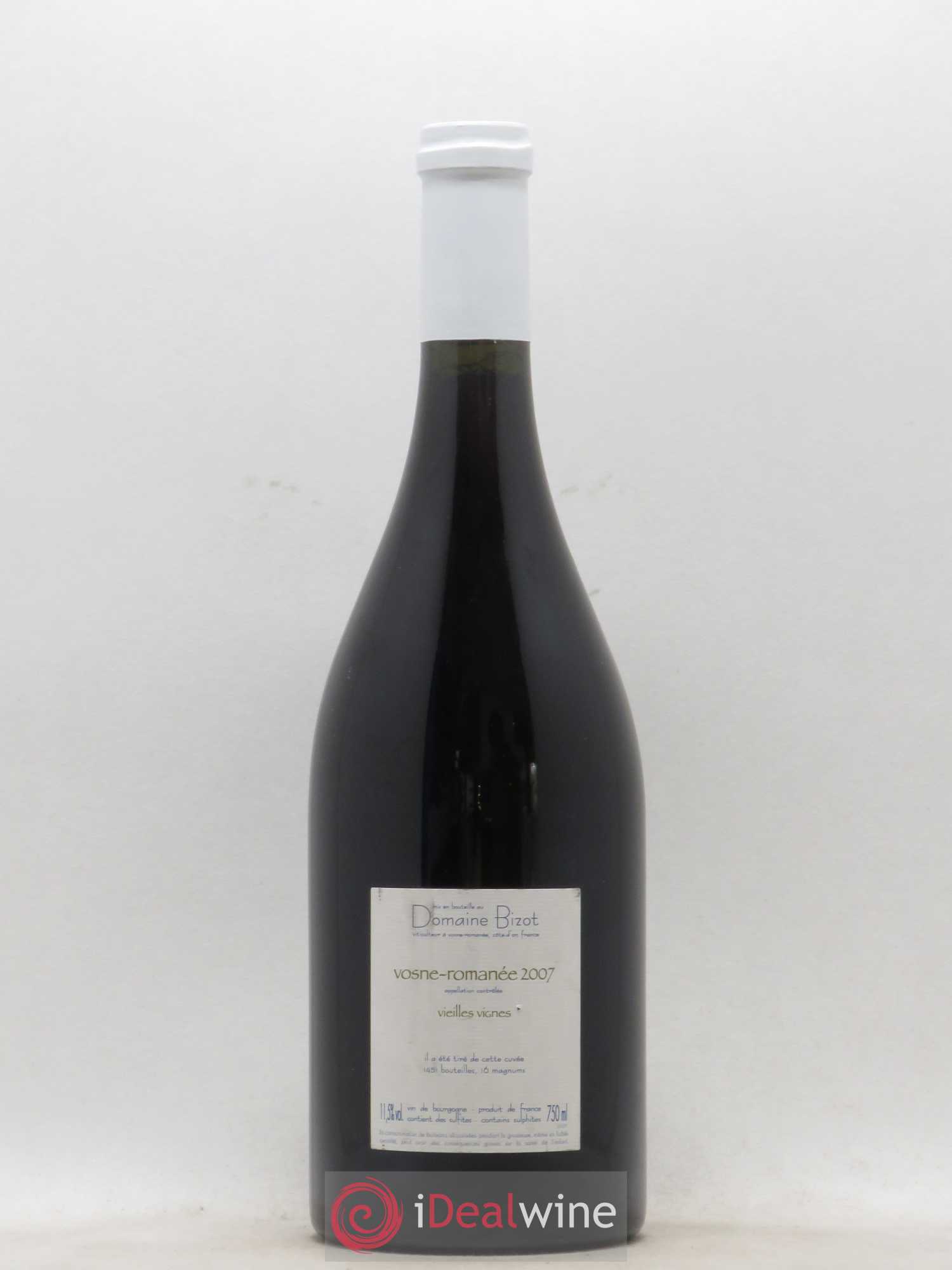 Vosne-Romanée Vieilles Vignes Bizot (Domaine) 2007 - Lot de 1 bouteille - 1