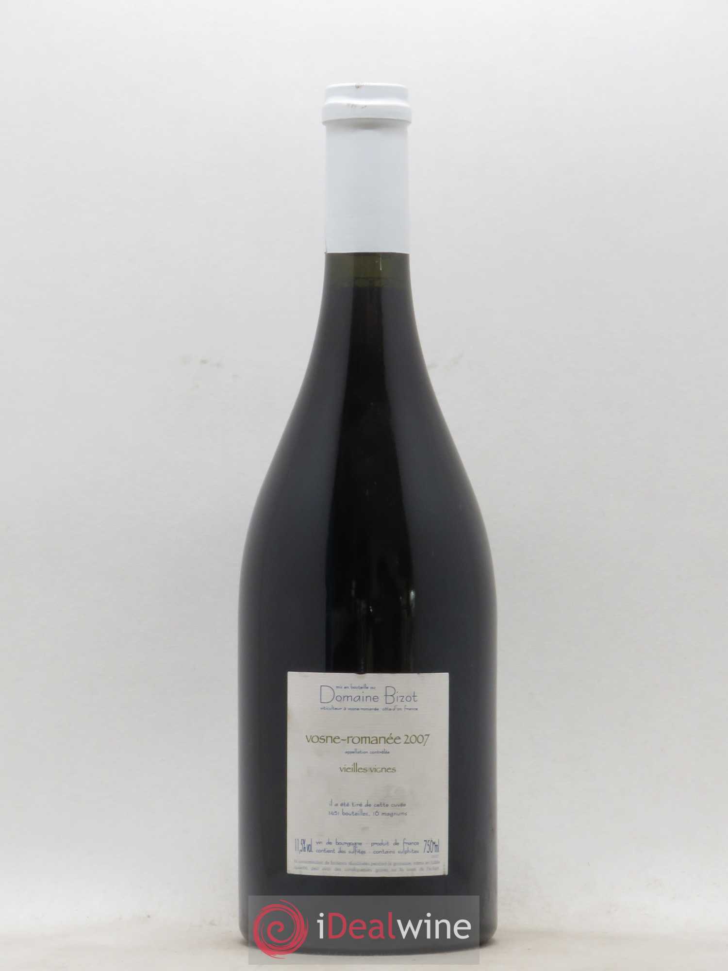 Vosne-Romanée Vieilles Vignes Bizot (Domaine) 2007 - Lot de 1 bouteille - 1