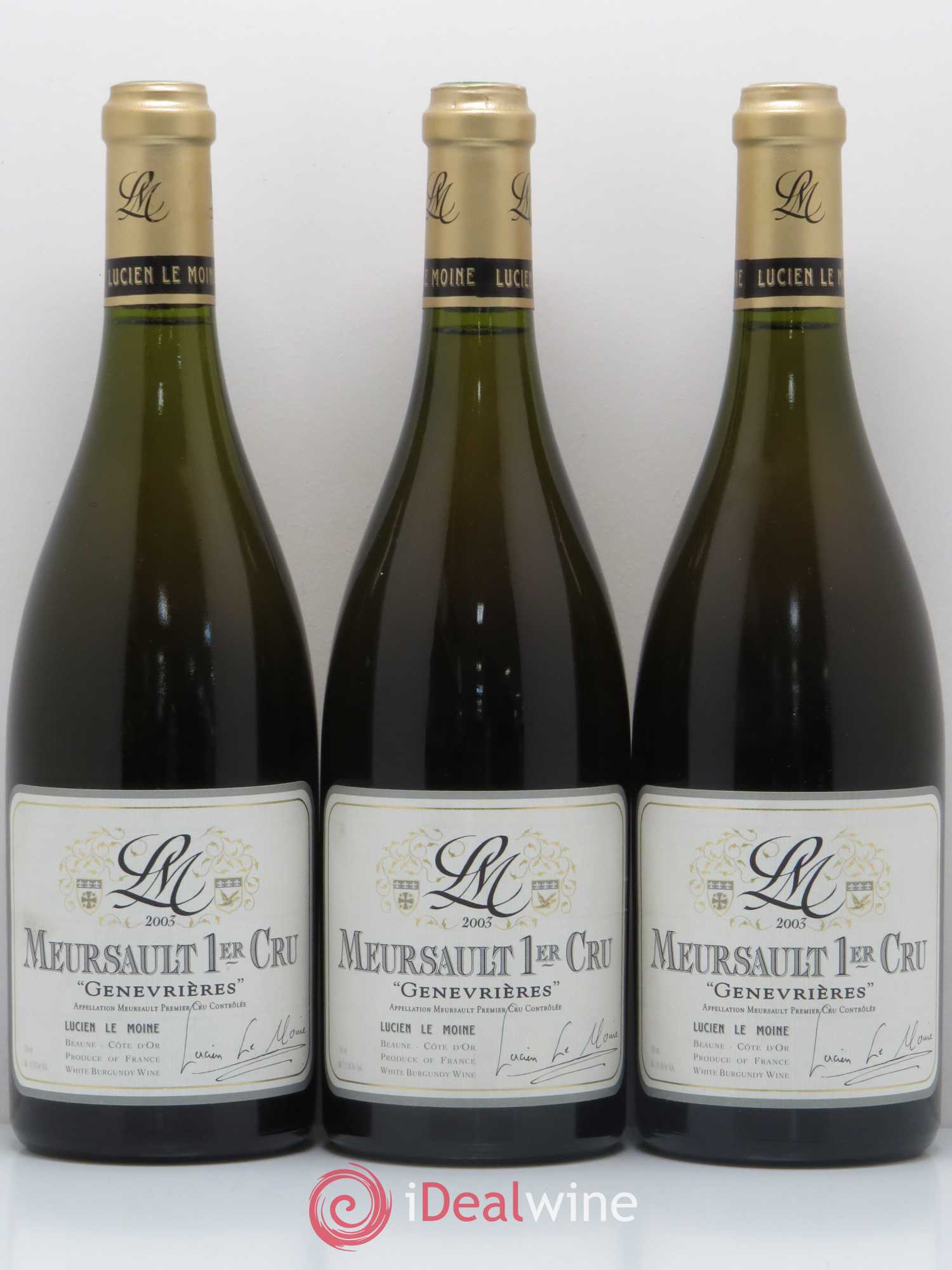 Meursault 1er Cru Les Genevrieres Lucien Le Moine 2003 - Posten von 3 Flaschen - 0