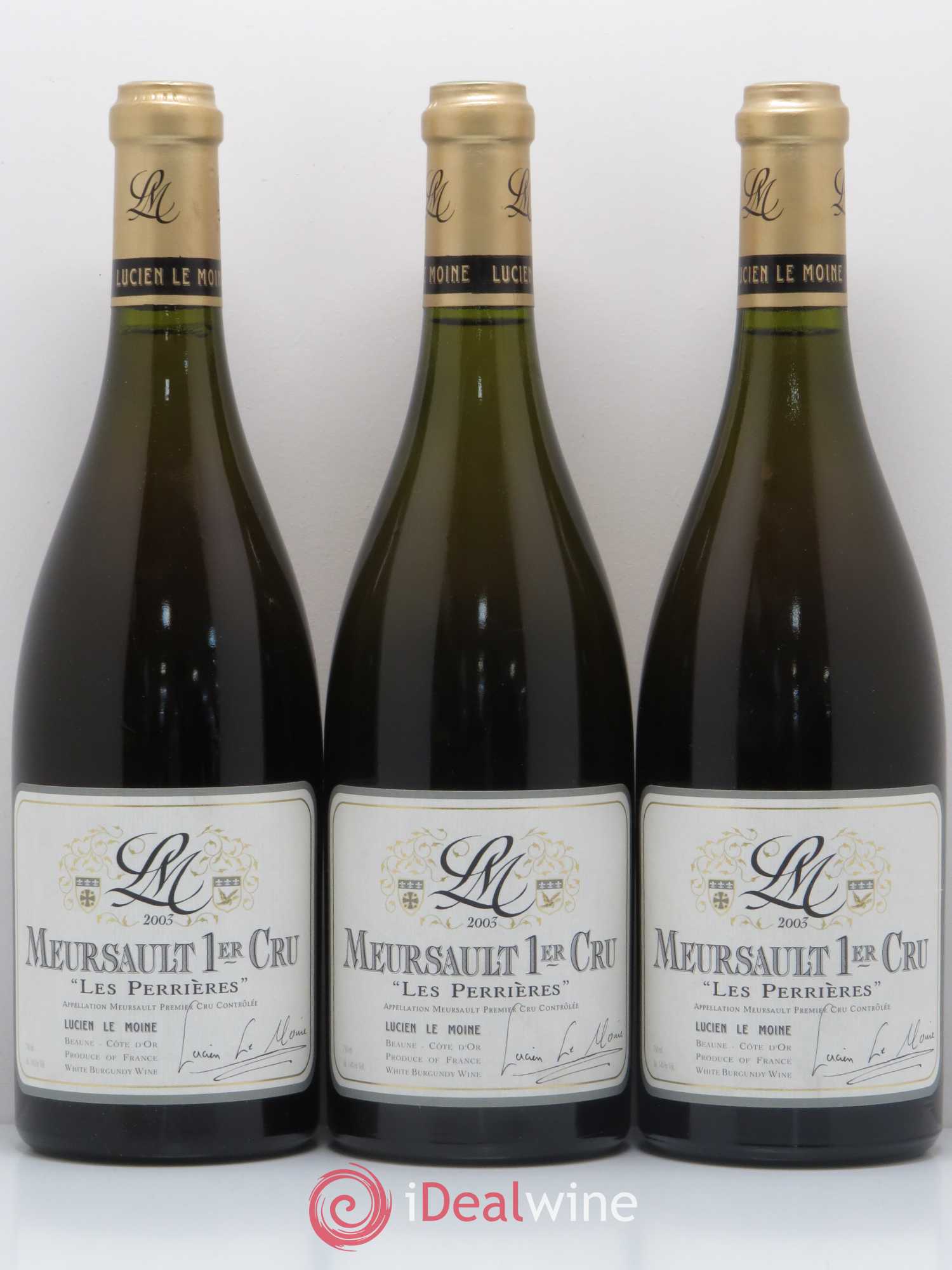 Meursault 1er Cru Perrieres Lucien Le Moine 2003 - Posten von 3 Flaschen - 0