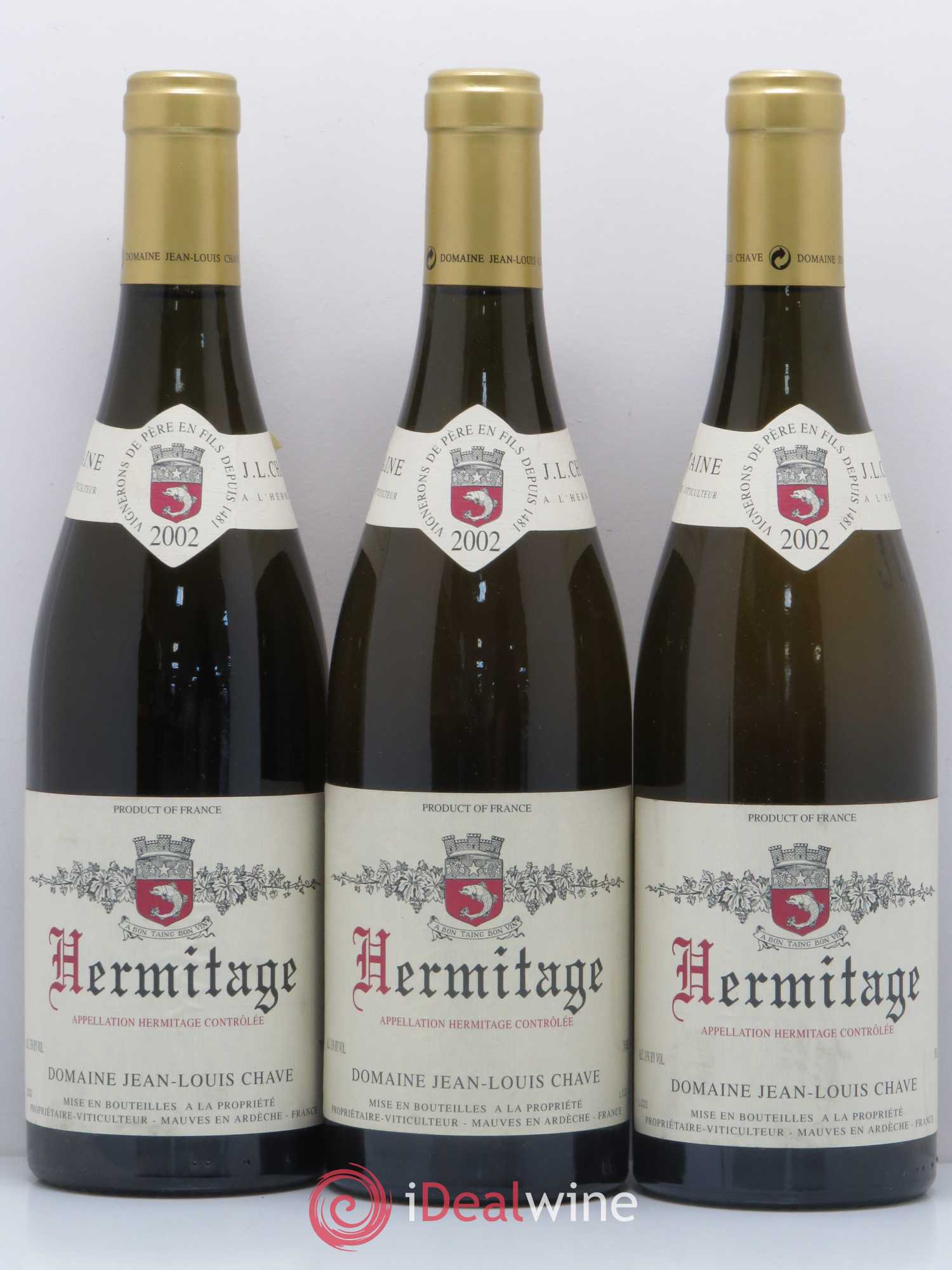 Hermitage Jean-Louis Chave 2002 - Lot de 3 bouteilles - 0