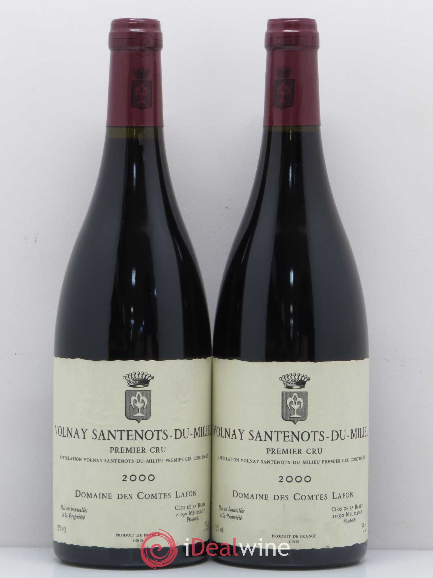 Volnay 1er Cru Santenots du Milieu Comtes Lafon (Domaine des) 2000 - Lot de 2 bouteilles - 0