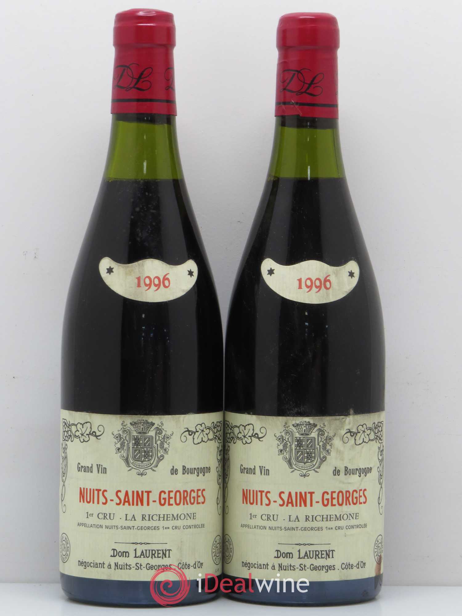 Nuits-Saint-Georges 1er Cru La Richemone Dominique Laurent 1996 - Lot de 2 bouteilles - 0