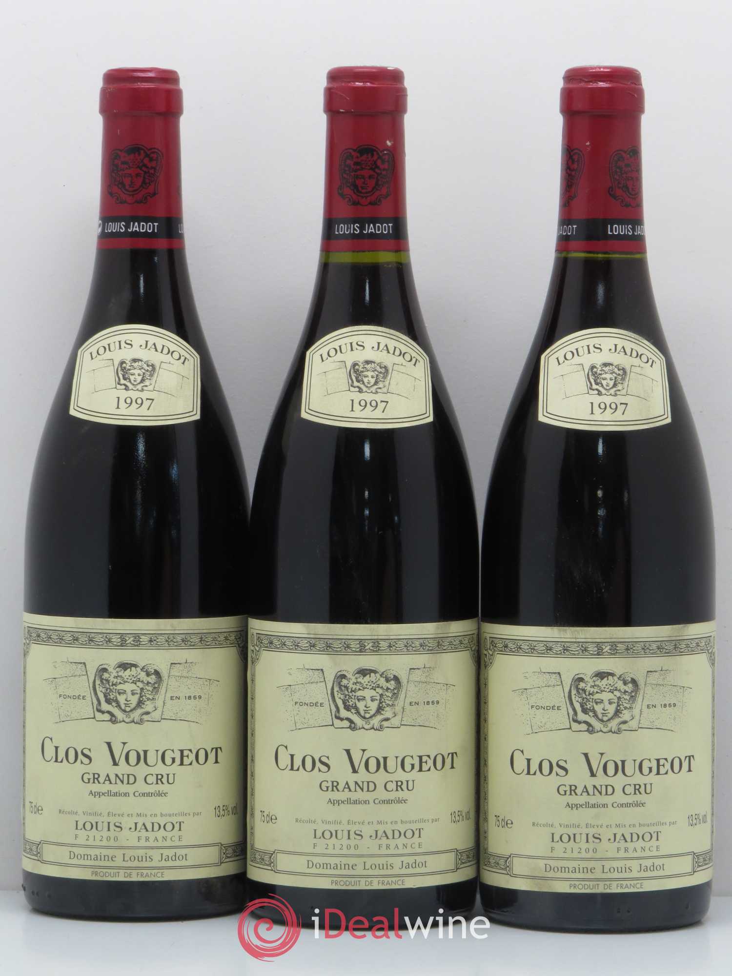 Clos de Vougeot Grand Cru Louis Jadot (Domaine) 1997 - Lot de 3 bouteilles - 0