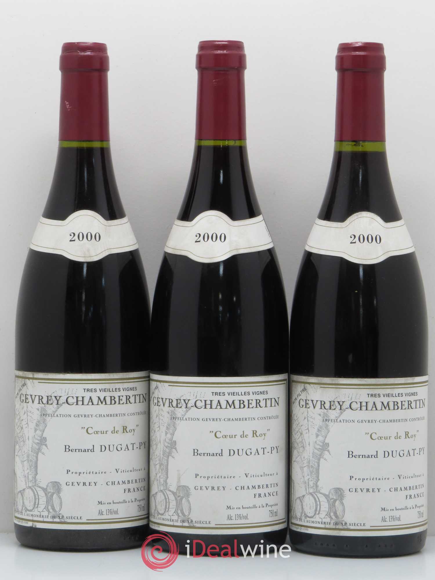 Gevrey-Chambertin Coeur de Roy Très Vieilles Vignes Dugat-Py 2000 - Lot de 3 bouteilles - 0