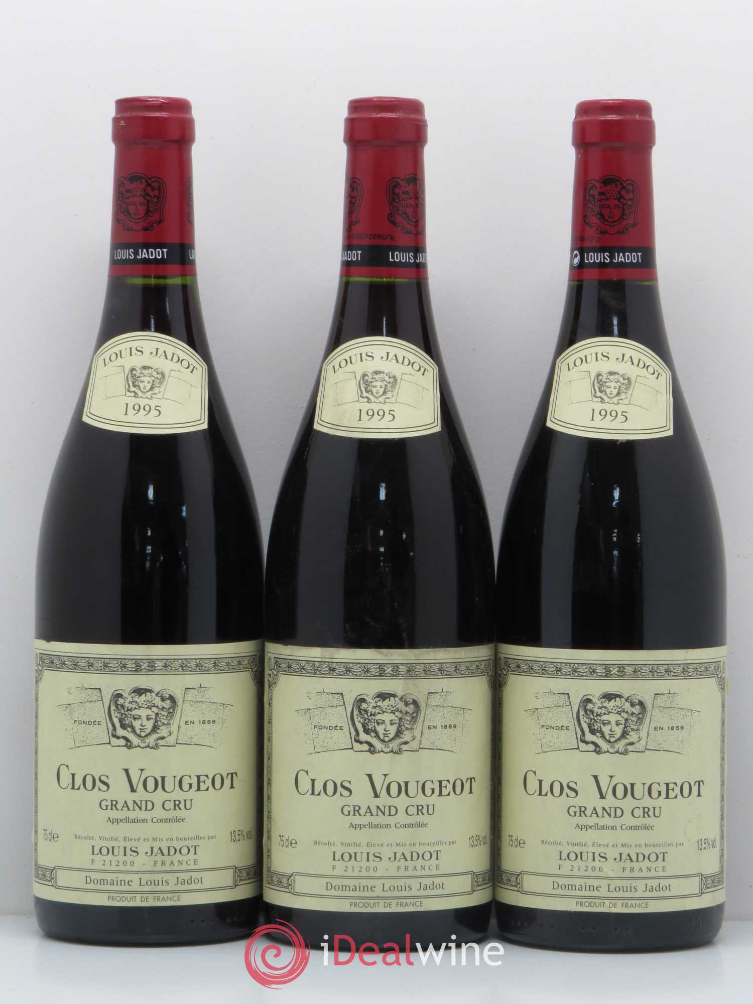 Clos de Vougeot Grand Cru Louis Jadot (Domaine) 1995 - Lot de 3 bouteilles - 0