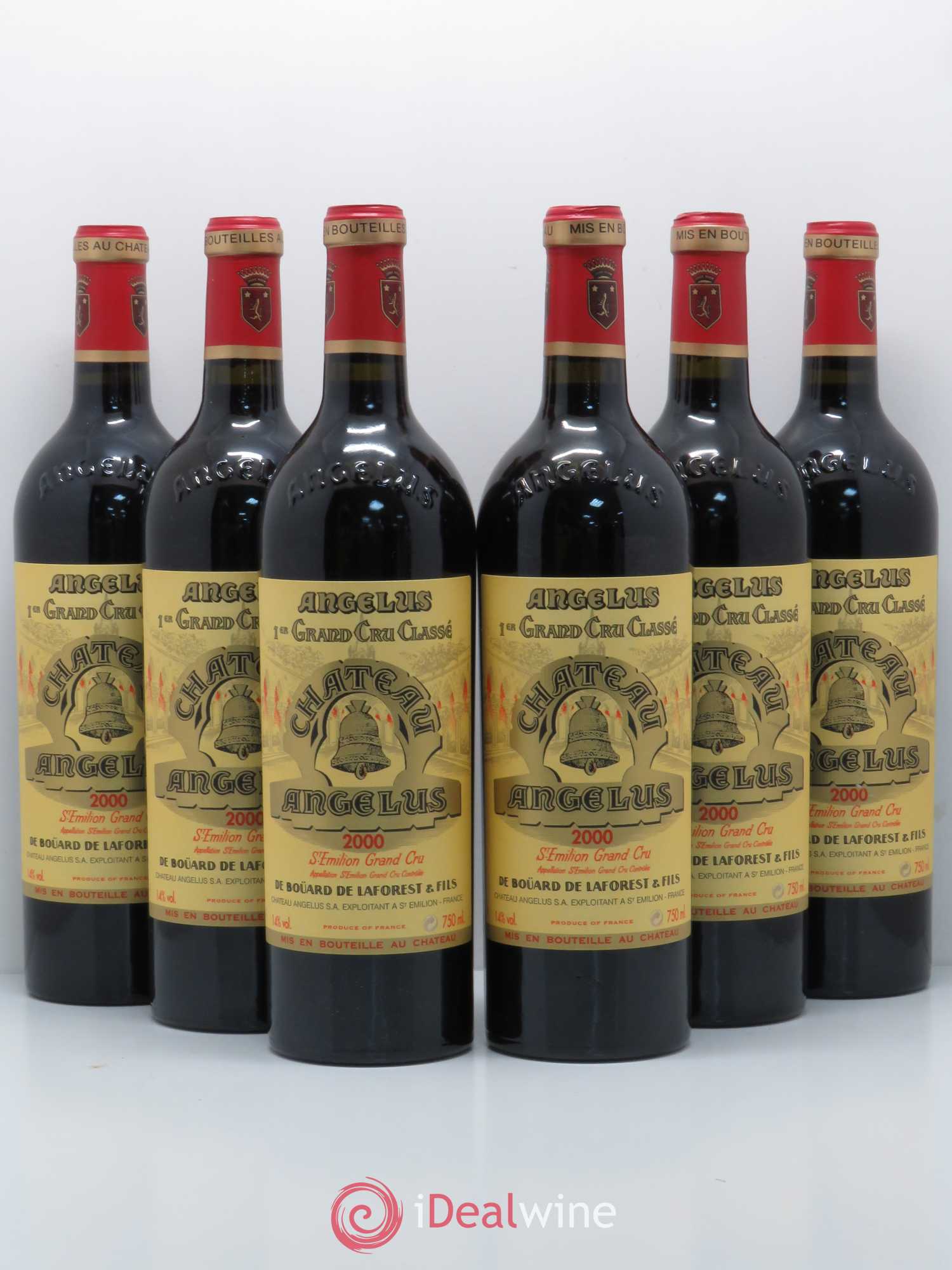 Château Angélus 1er Grand Cru Classé A 2000 - Lot de 6 bouteilles - 0