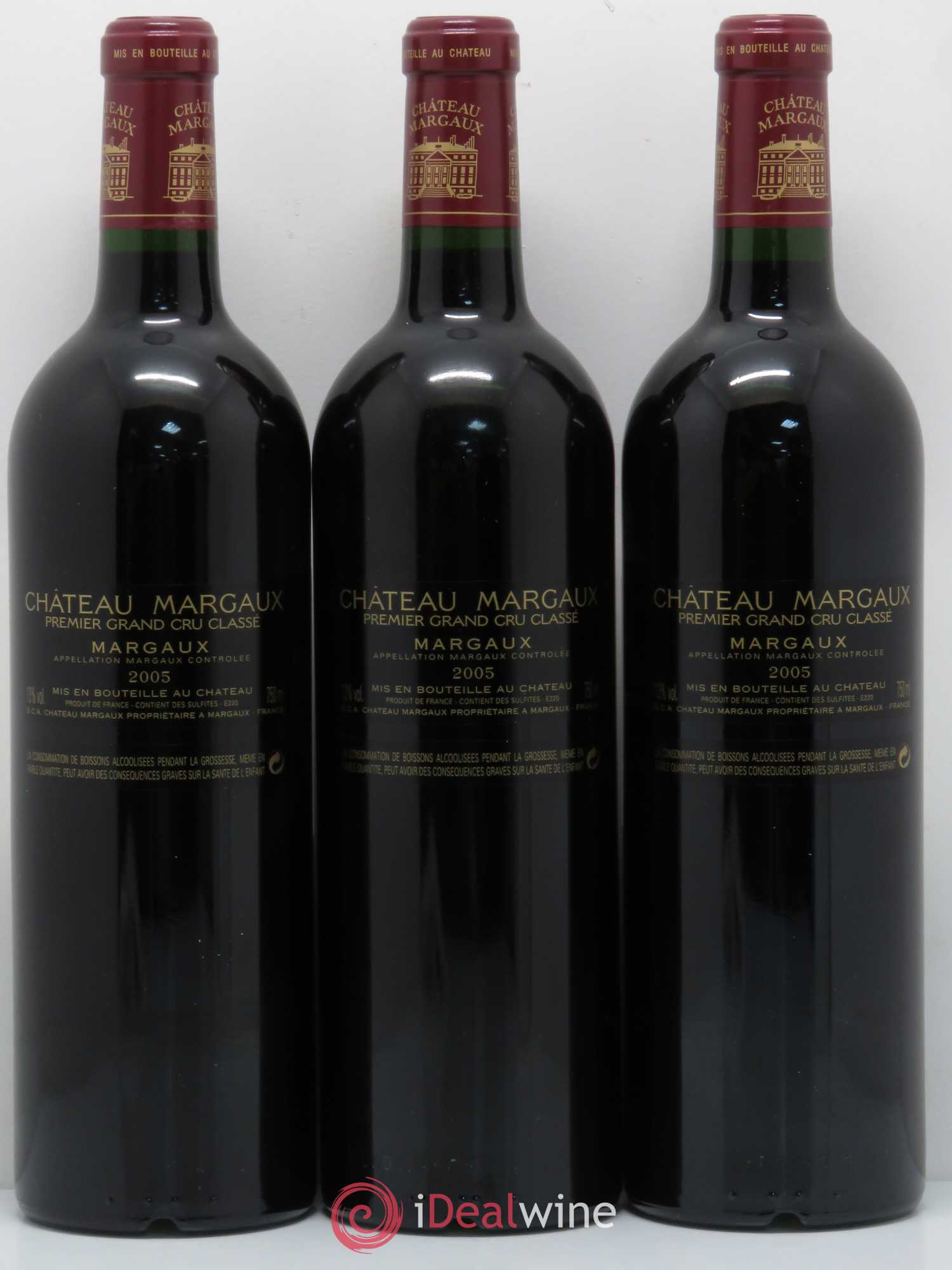 Château Margaux 1er Grand Cru Classé 2005 - Lot de 3 bouteilles - 1