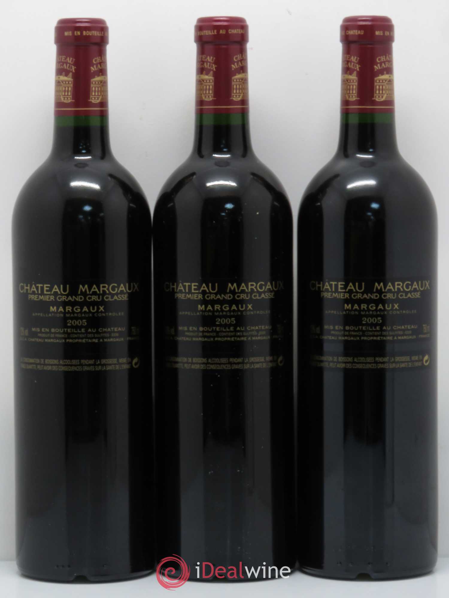Château Margaux 1er Grand Cru Classé 2005 - Lot de 3 bouteilles - 1