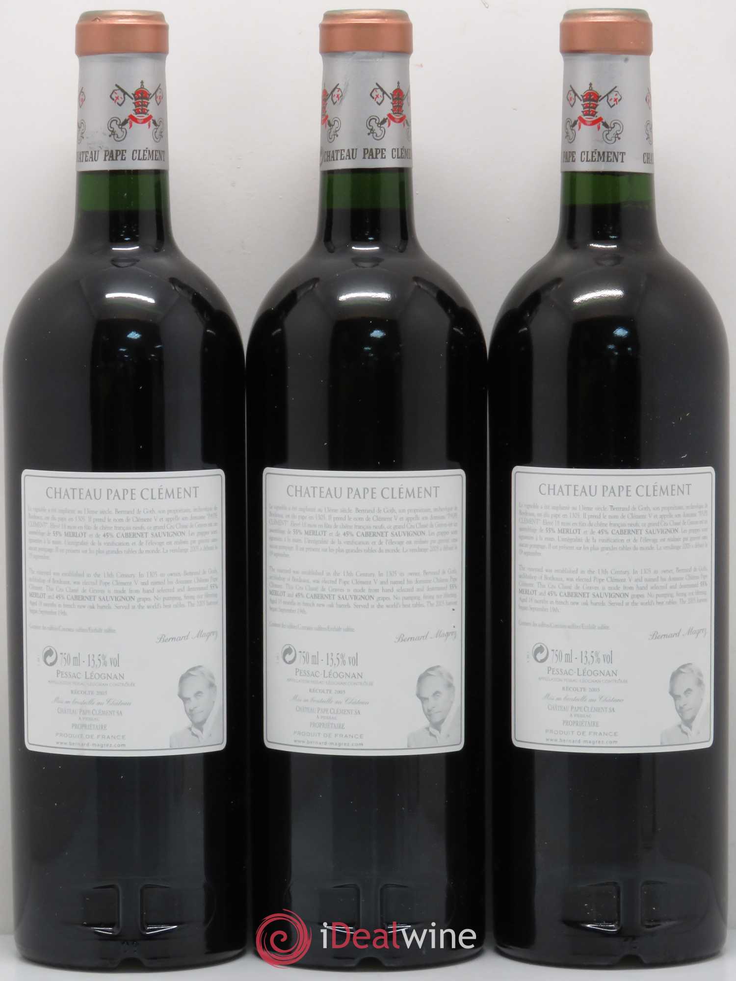 Château Pape Clément Cru Classé de Graves 2005 - Lot de 3 bouteilles - 1