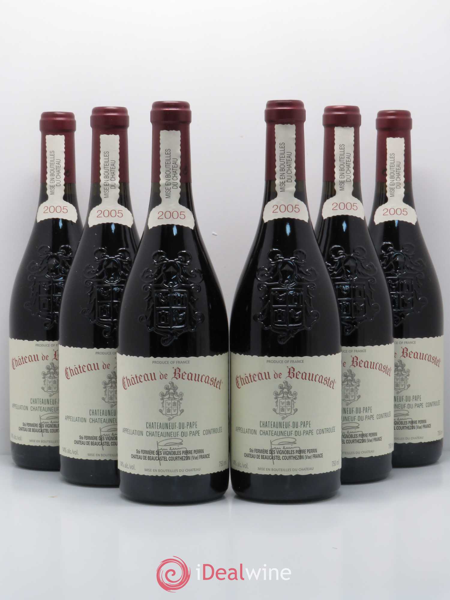 Châteauneuf-du-Pape Château de Beaucastel Famille Perrin 2005 - Lot de 6 bouteilles - 0