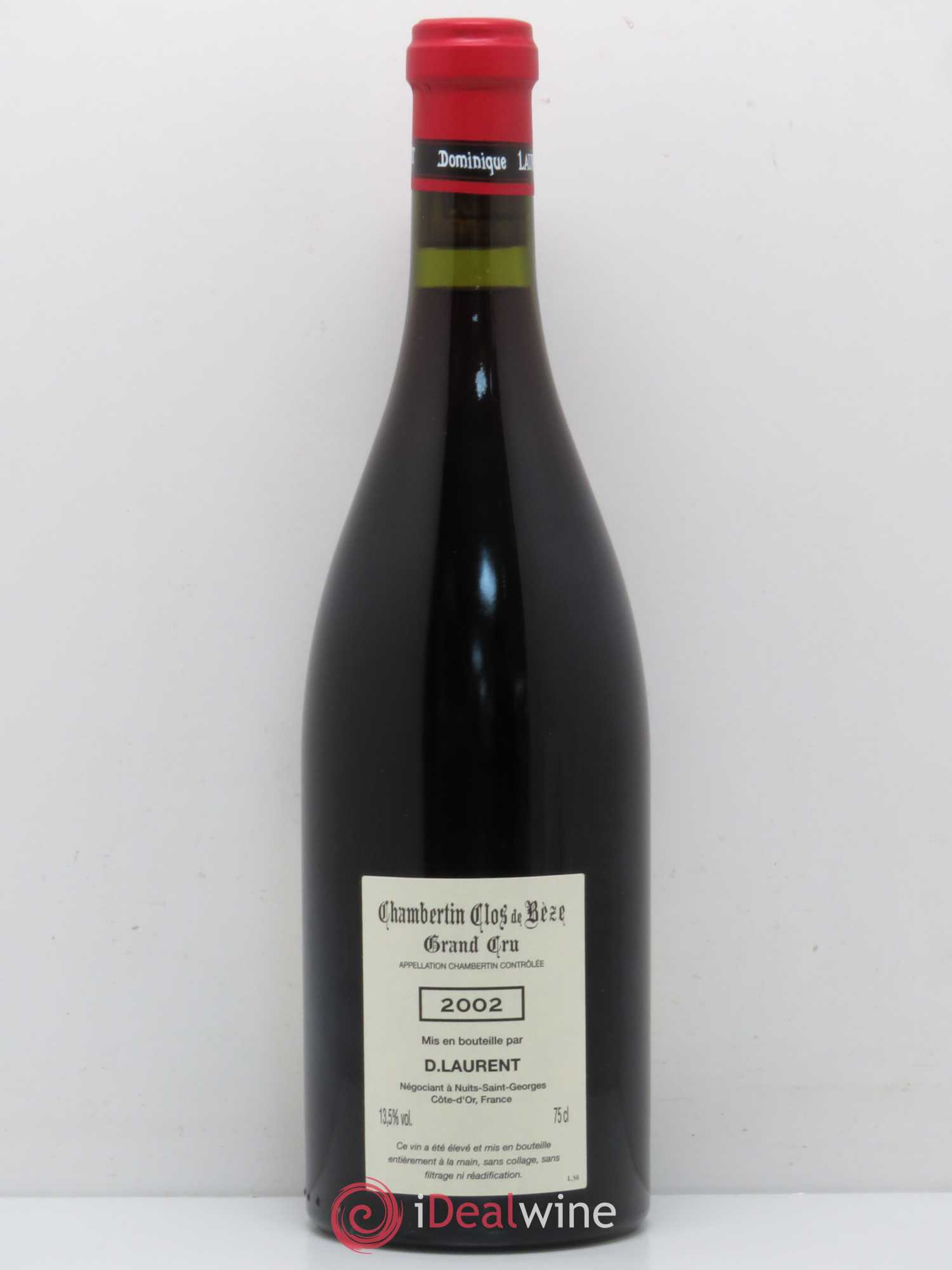 Chambertin Clos de Bèze Grand Cru Grande cuvée Vieilles vignes Dominique Laurent 2002 - Lot de 1 bouteille - 1