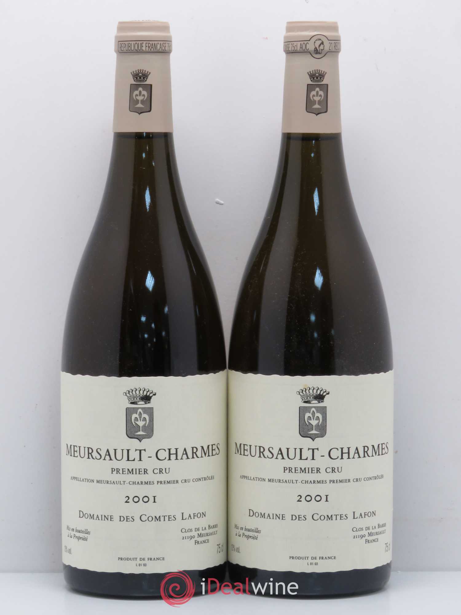 Meursault 1er Cru Charmes Comtes Lafon (Domaine des) 2001 - Lot de 2 bouteilles - 0