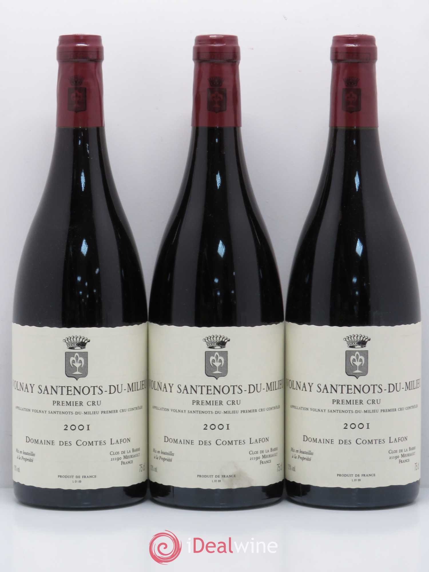 Volnay 1er Cru Santenots du Milieu Comtes Lafon (Domaine des) 2001 - Lot de 3 bouteilles - 0