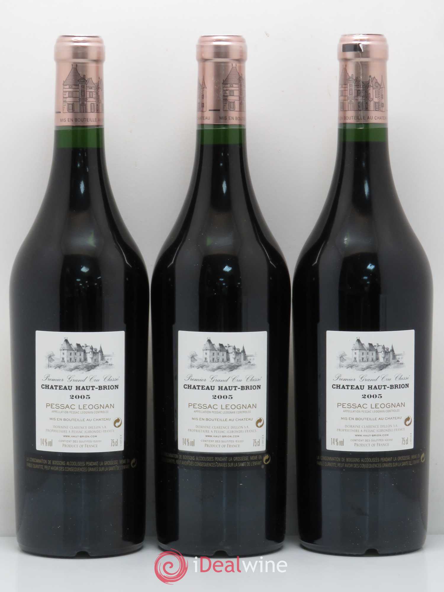 Château Haut Brion 1er Grand Cru Classé 2005 - Lot de 3 bouteilles - 1