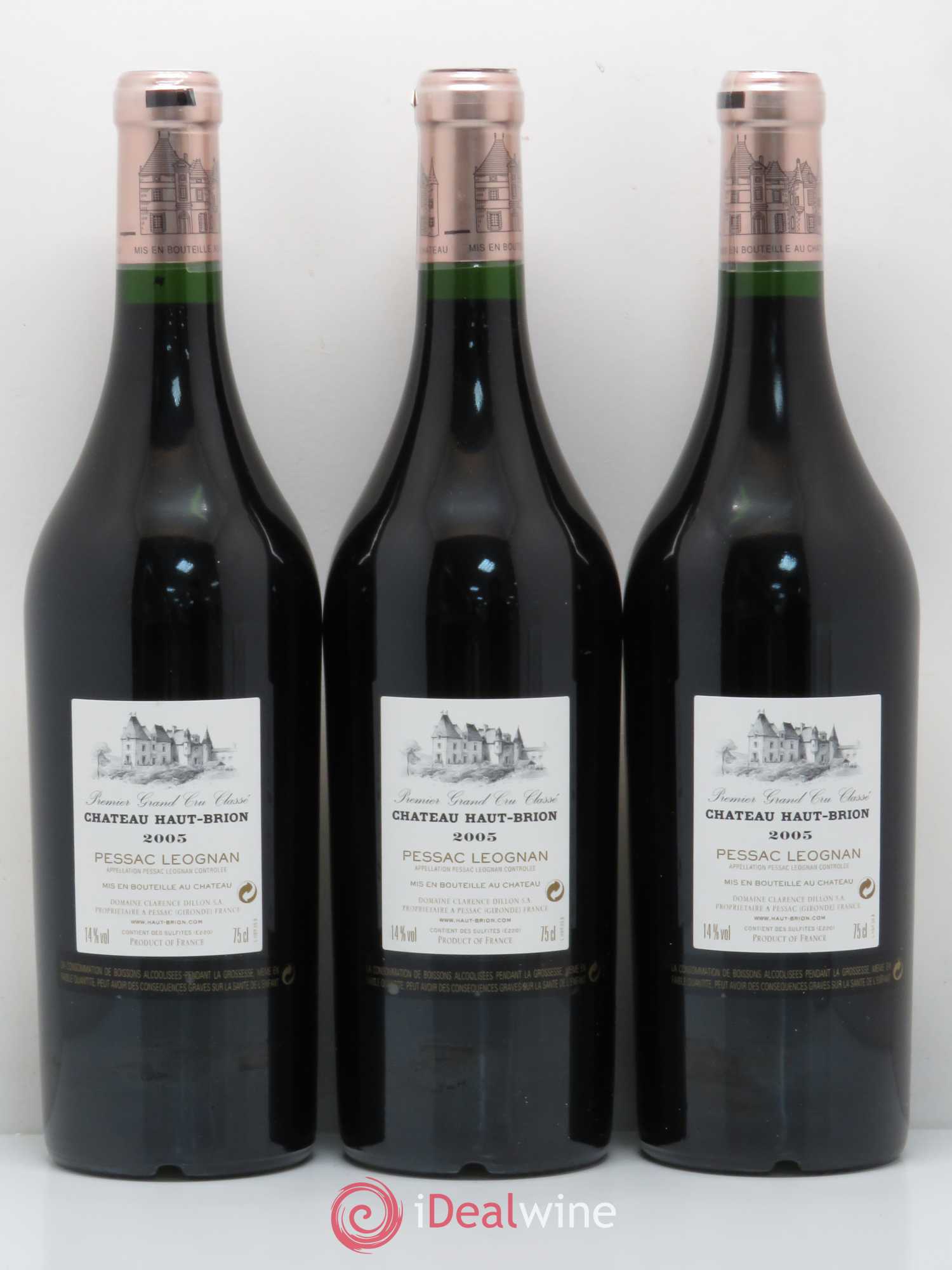 Château Haut Brion 1er Grand Cru Classé 2005 - Lot de 3 bouteilles - 1