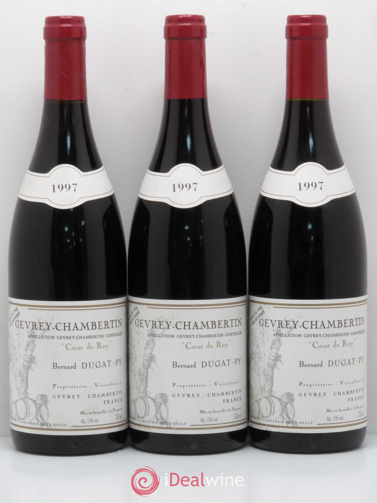 Gevrey-Chambertin Coeur de Roy Très Vieilles Vignes Dugat-Py 1997 - Lot de 3 bouteilles - 0