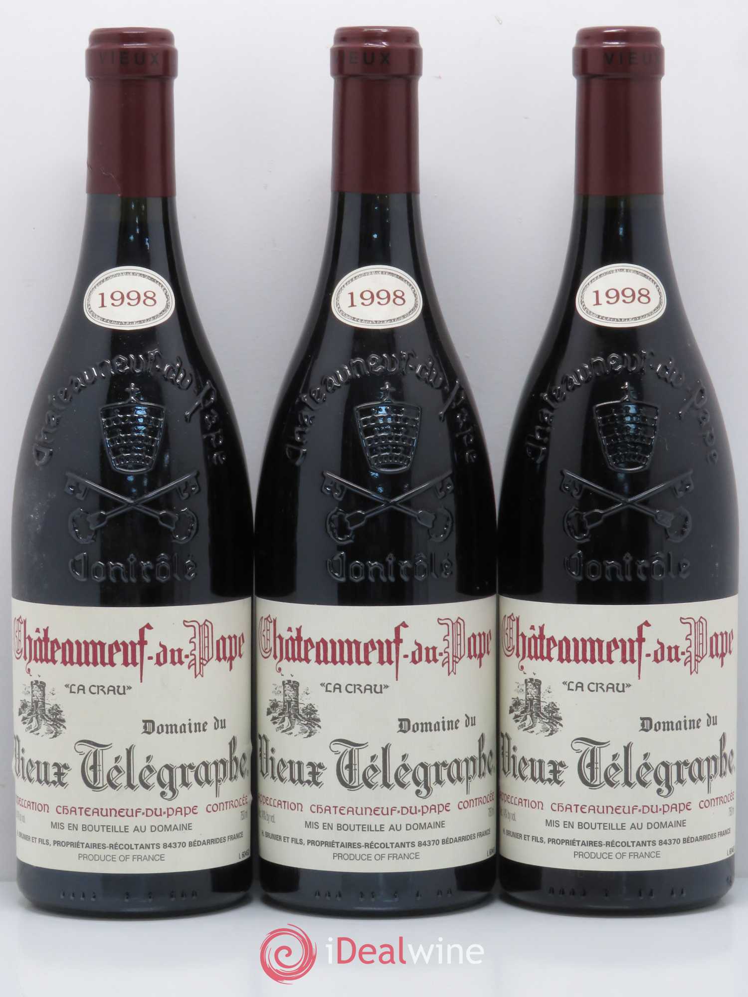 Châteauneuf-du-Pape Vieux Télégraphe (Domaine du) Vignobles Brunier 1998 - Lot de 6 bouteilles - 2