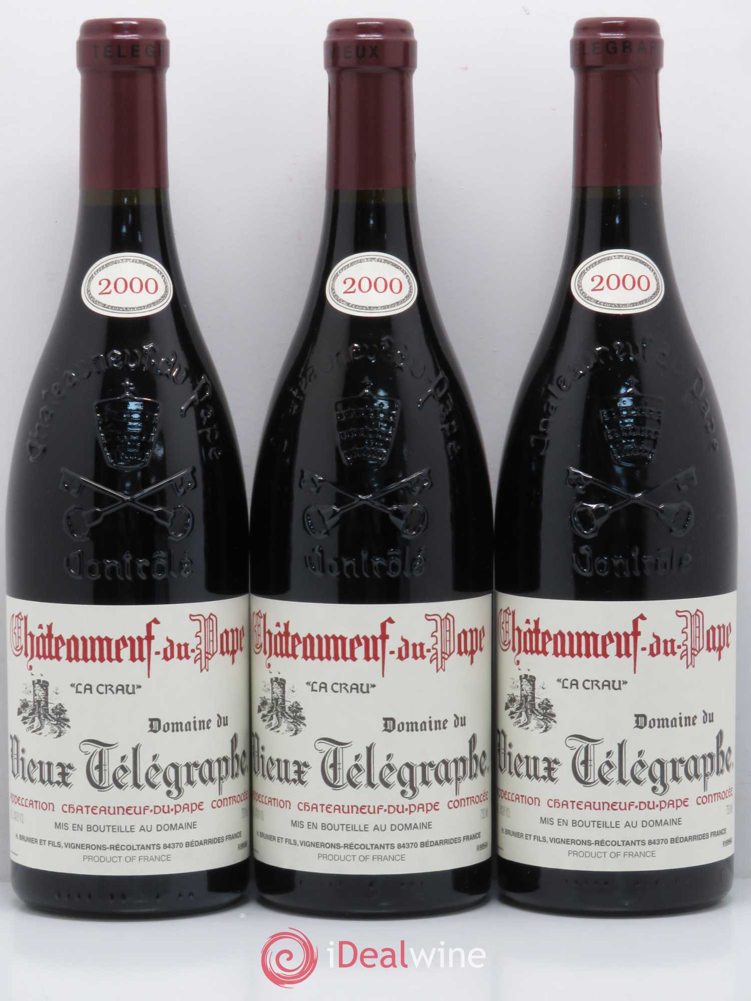 Châteauneuf-du-Pape Vieux Télégraphe (Domaine du) Vignobles Brunier 2000 - Lot de 12 bouteilles - 3
